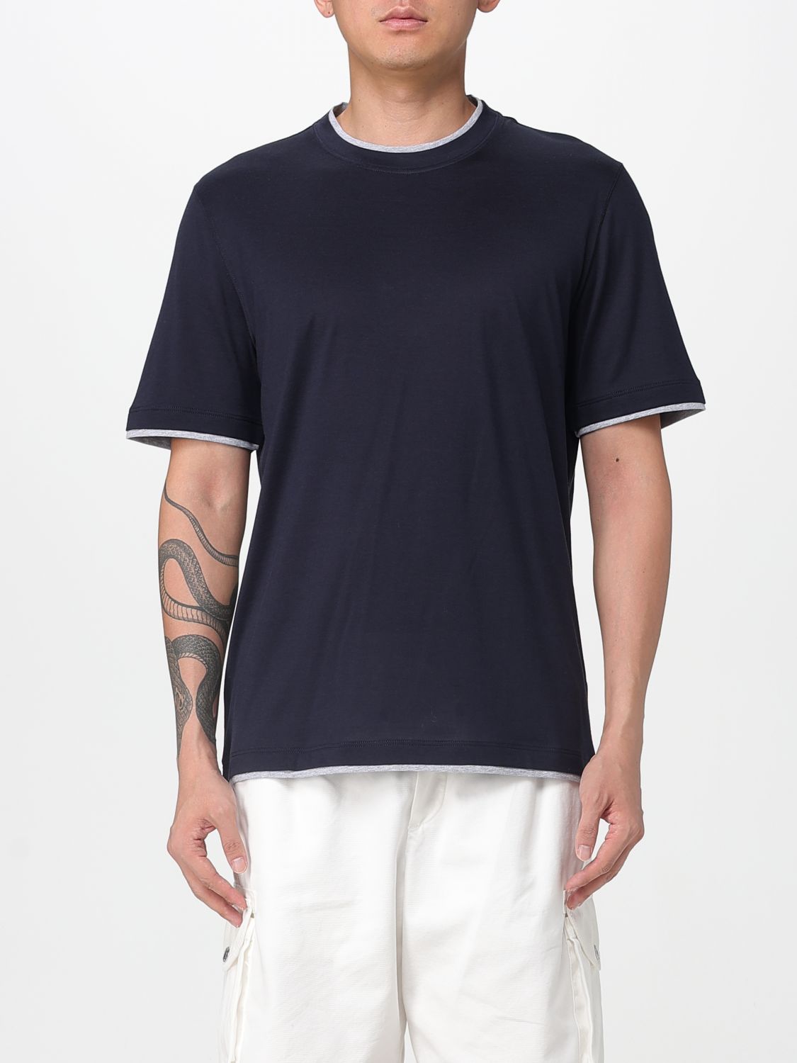 Brunello Cucinelli T-shirt  Men Color Blue In Blue