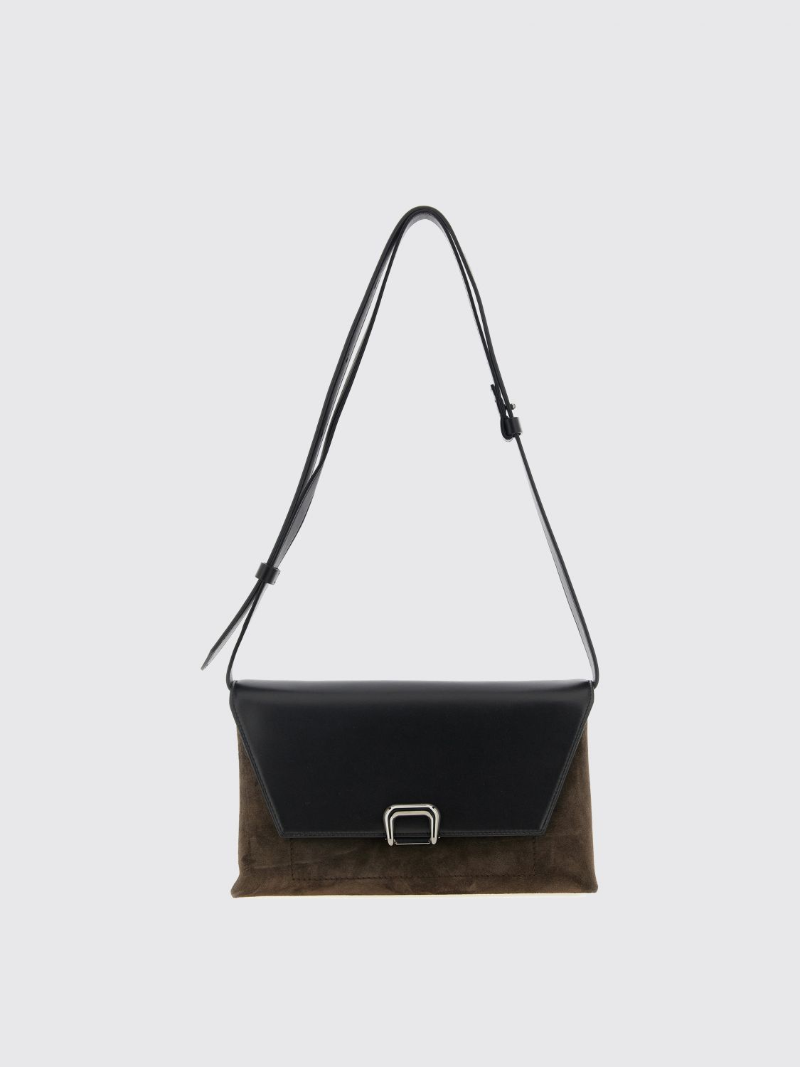 Brunello Cucinelli Suede And Leather Sartorial Cross-body Bag In Brown