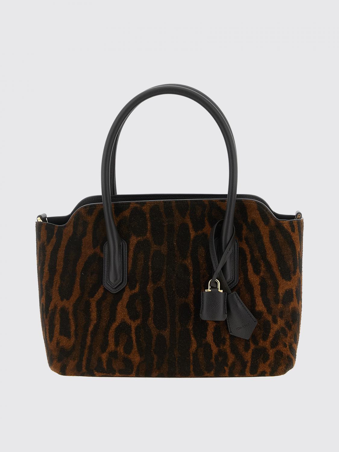Tom Ford Animal Print Shoulder Bag In Brown