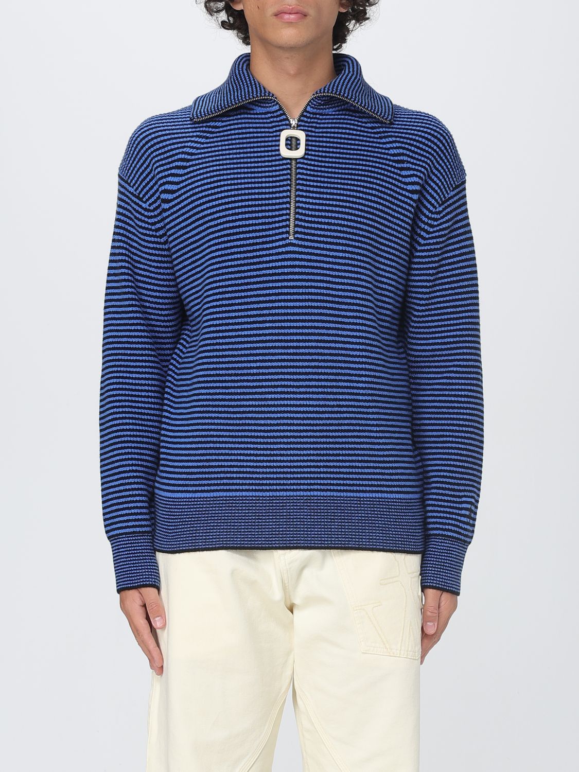 Jw Anderson Half Zip Sweater Sweaters And Cardigans Multicolor In Blue