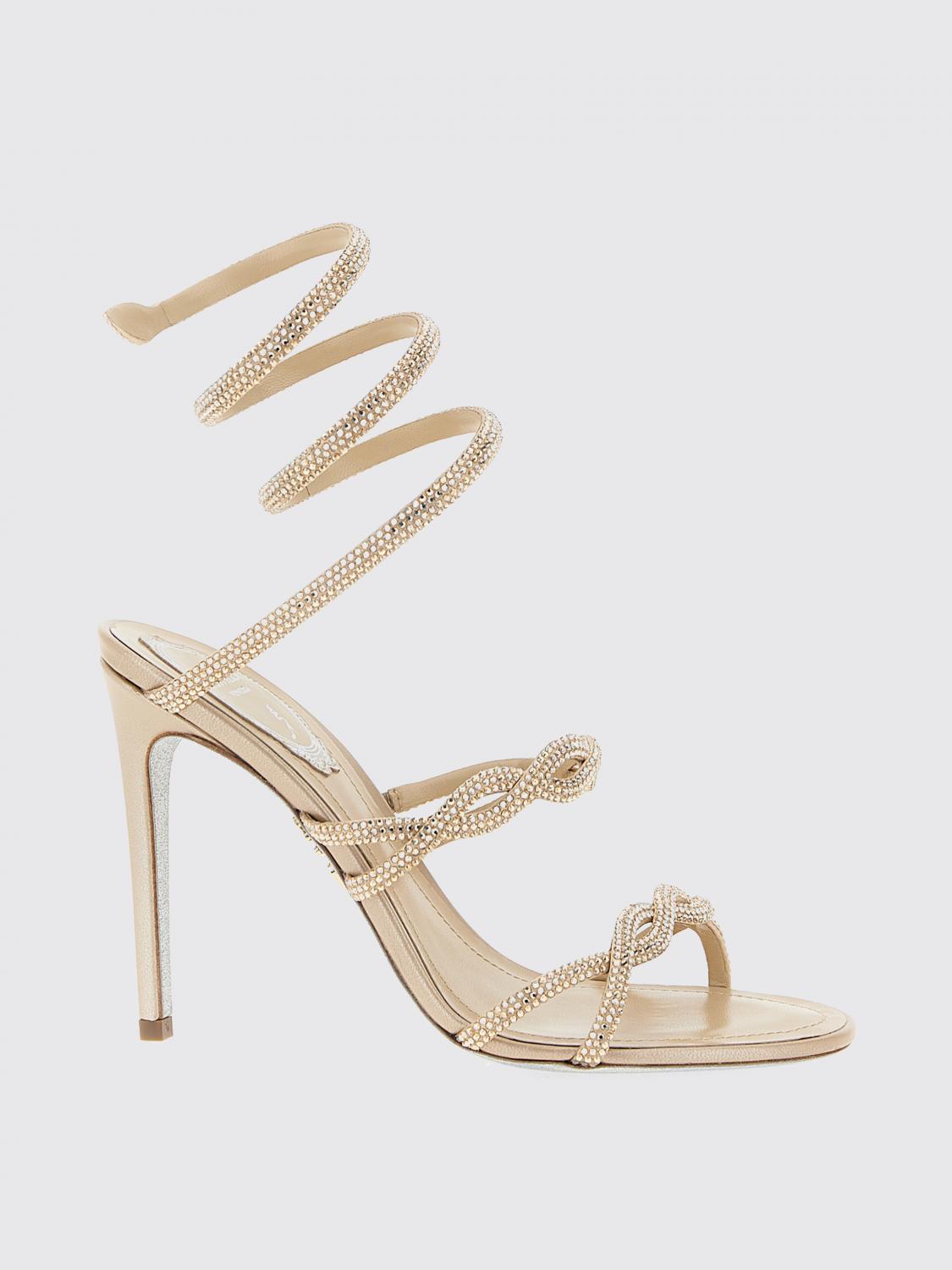 René Caovilla Flat Sandals Rene Caovilla Woman Color Beige In Neutral