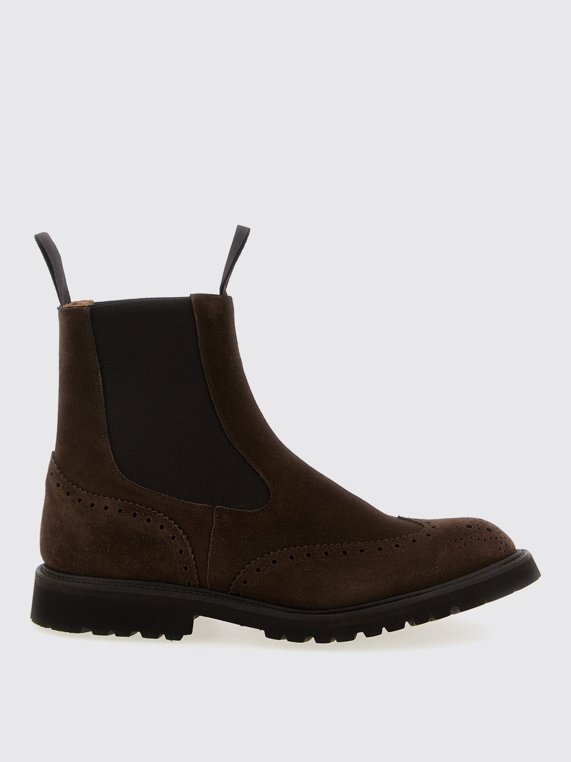 Tricker's Henry Elastic-strap Brogue Boots In Brown