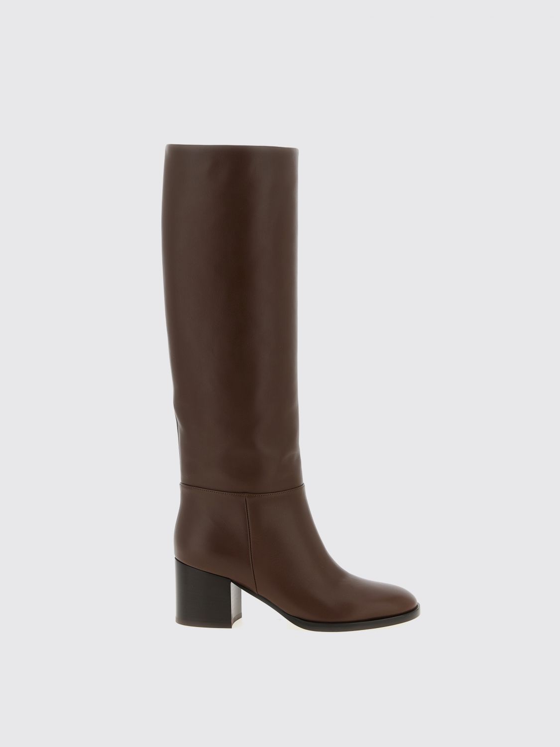 Gianvito Rossi Santiago 85mm Leather Boots In Brown