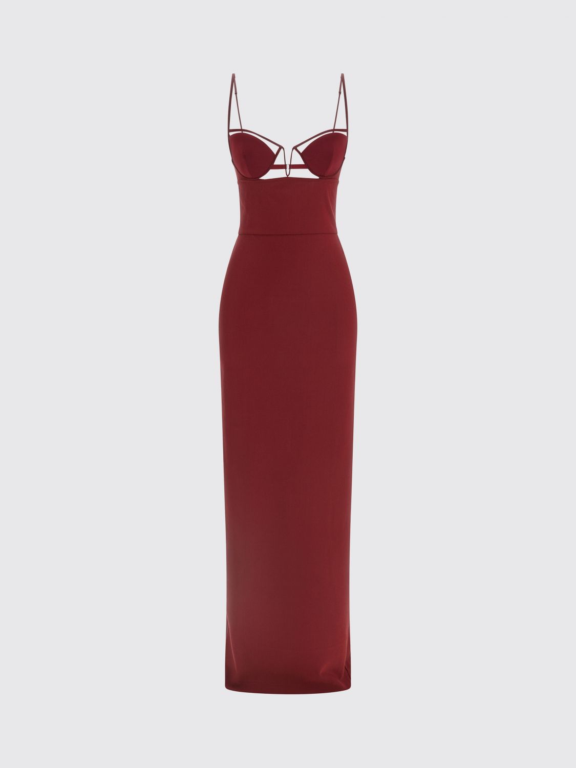 Nensi Dojaka V-wire Bra Maxi Dress In Red