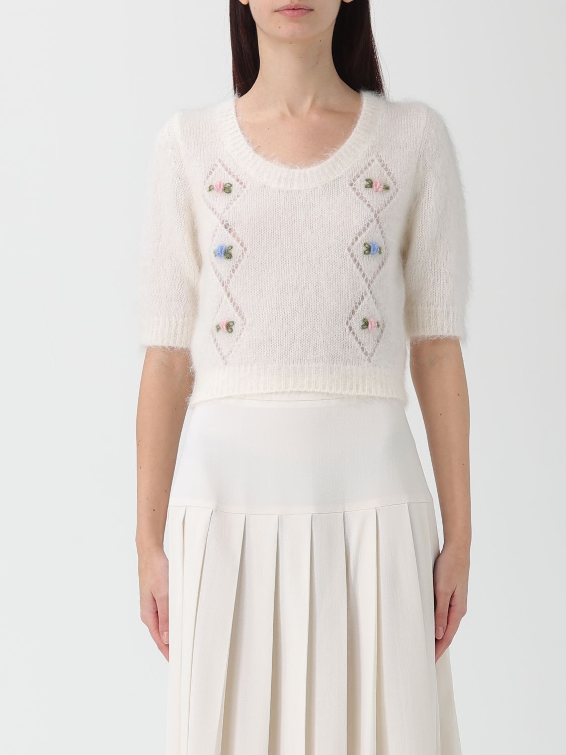 Alessandra Rich Cardigan  Woman Color White In White