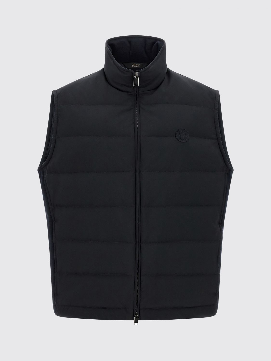 Brioni 'golf Capsule' Sleeveless Padded High Collar Vest In Black