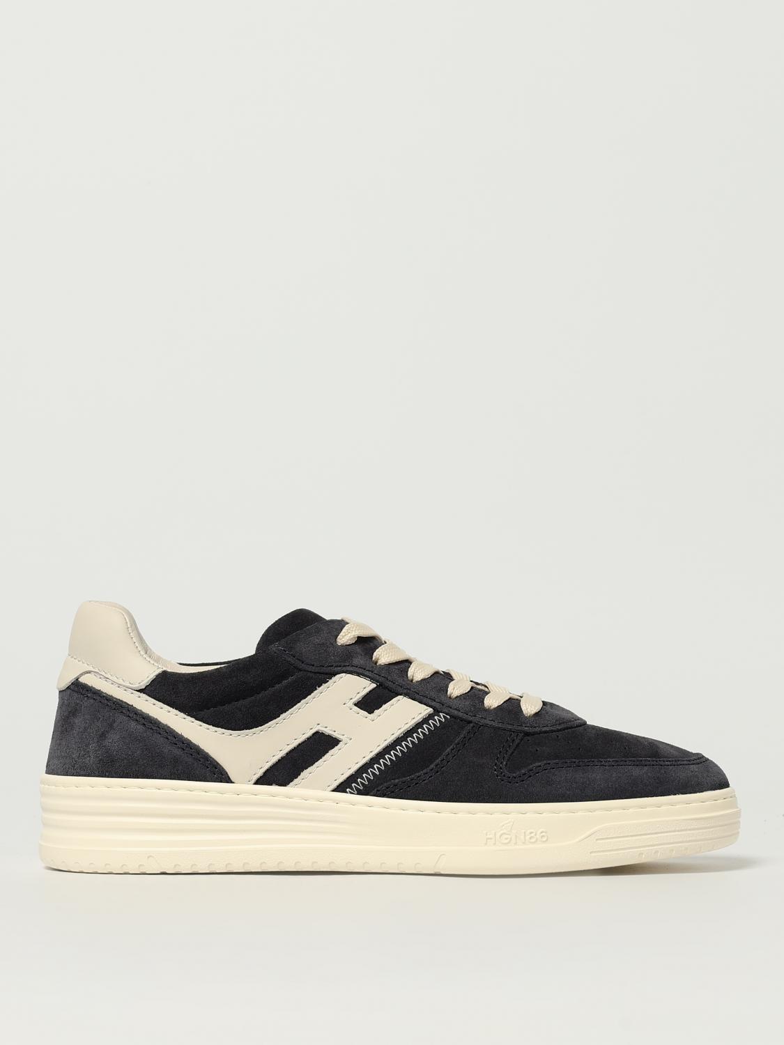 Hogan Midnight Blue Suede Sneakers In Black