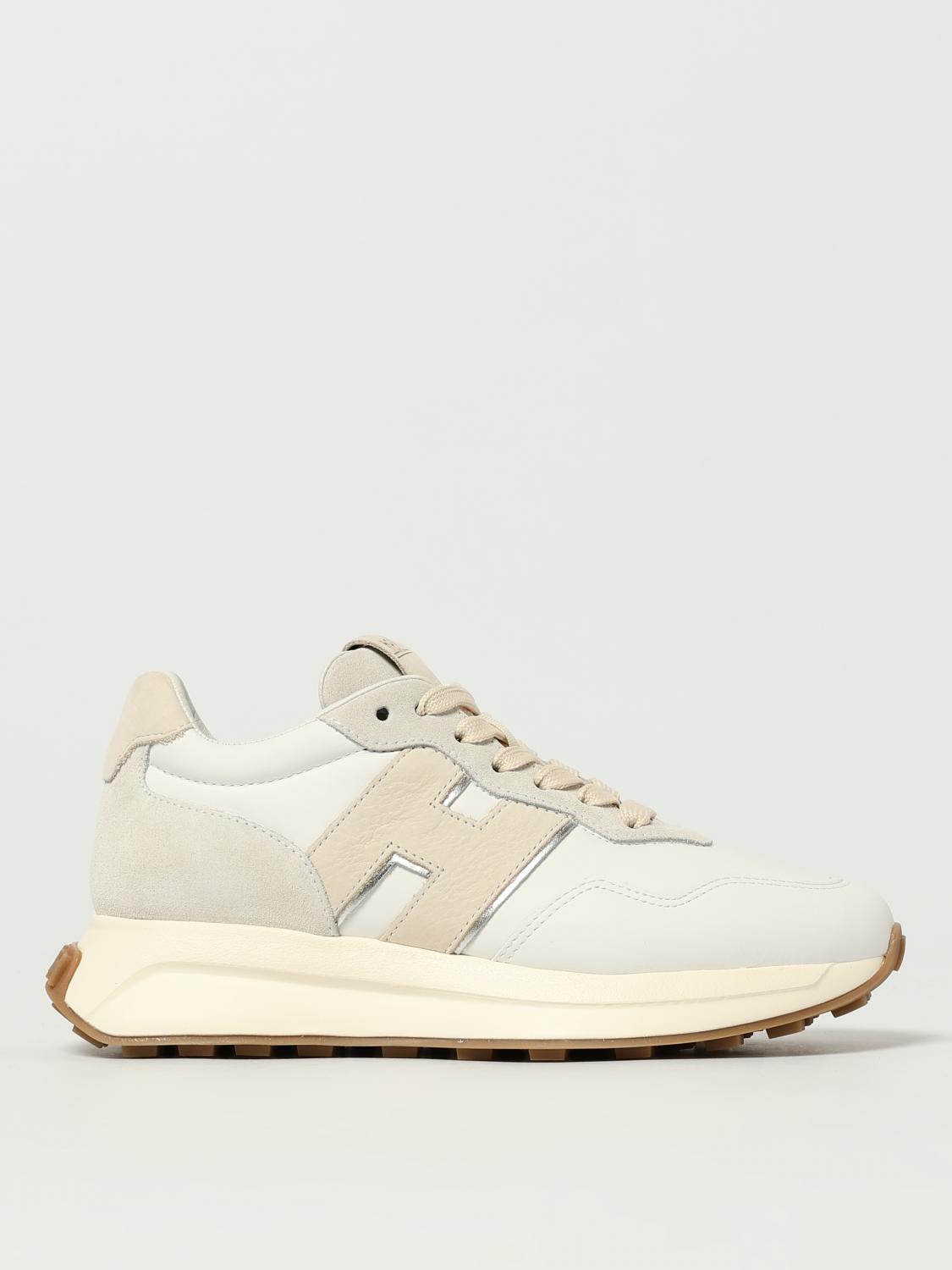 Hogan Leather Sneaker In Neutral