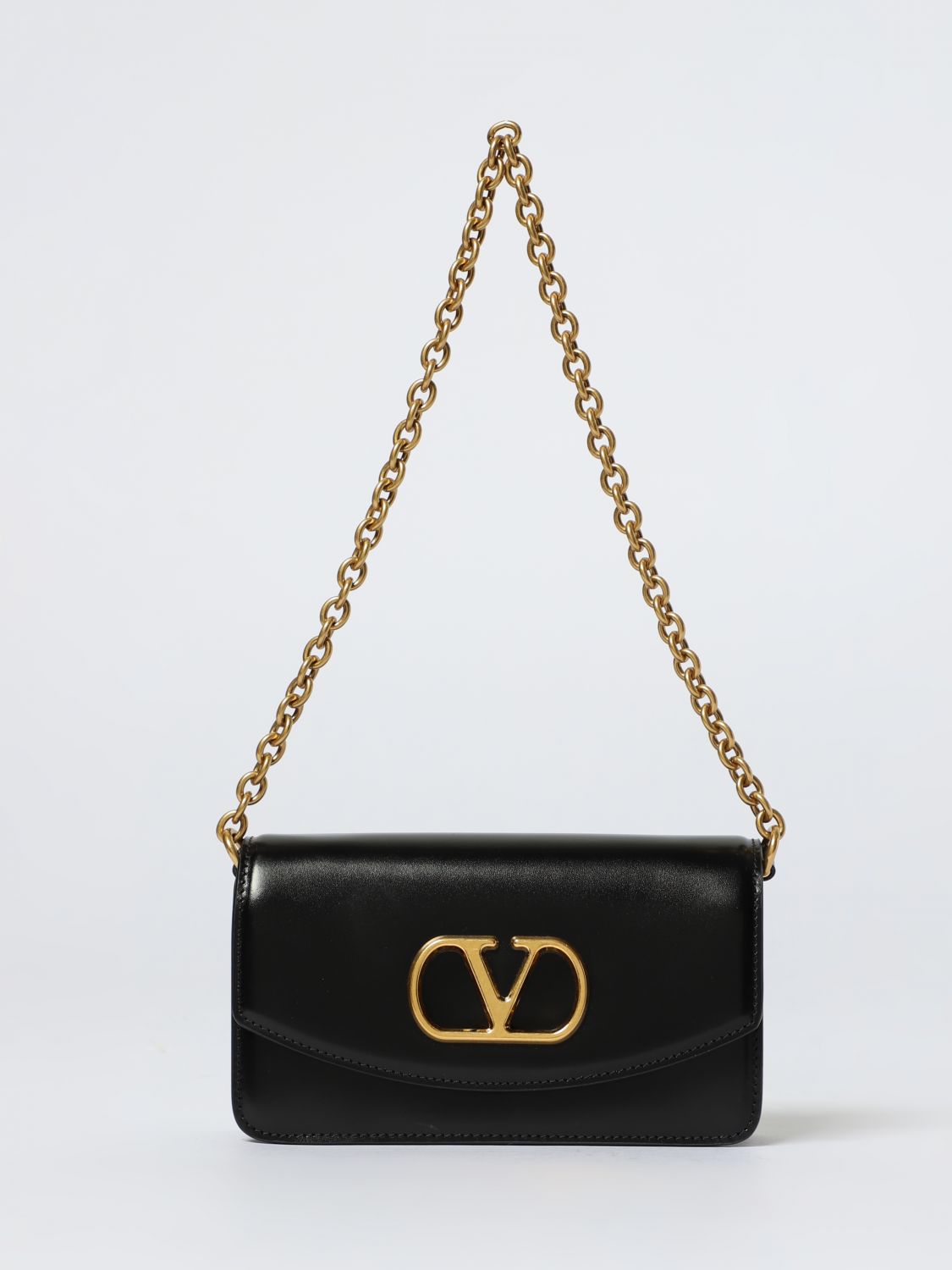 Valentino Garavani Vain Leather Crossbody Bag In Black