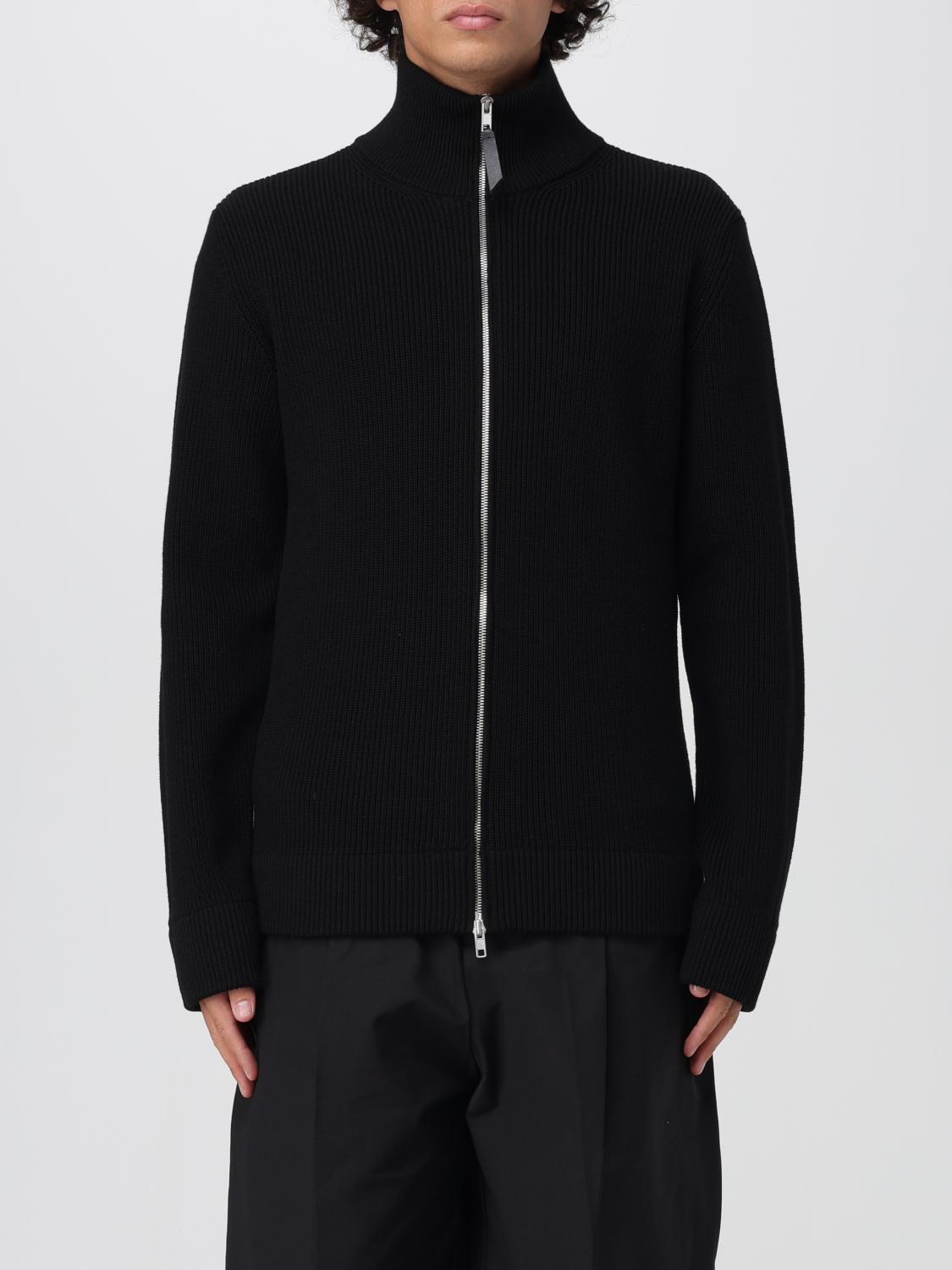 Maison Margiela Men Wool Blend Zipped Cardigan In Black