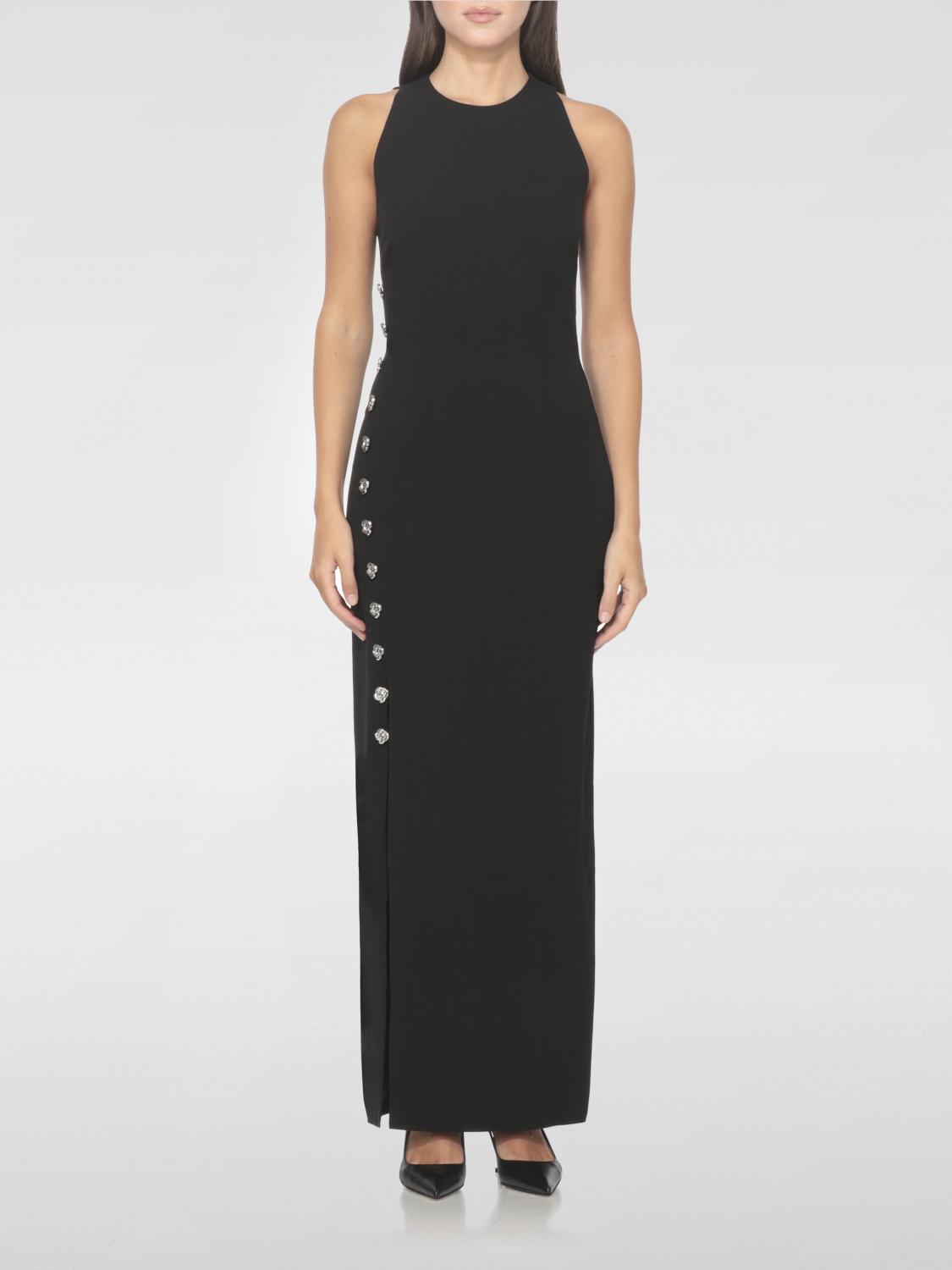 Rotate Birger Christensen Rotate Sleeveless Crepe Evening Dress With Rear Zip In Black