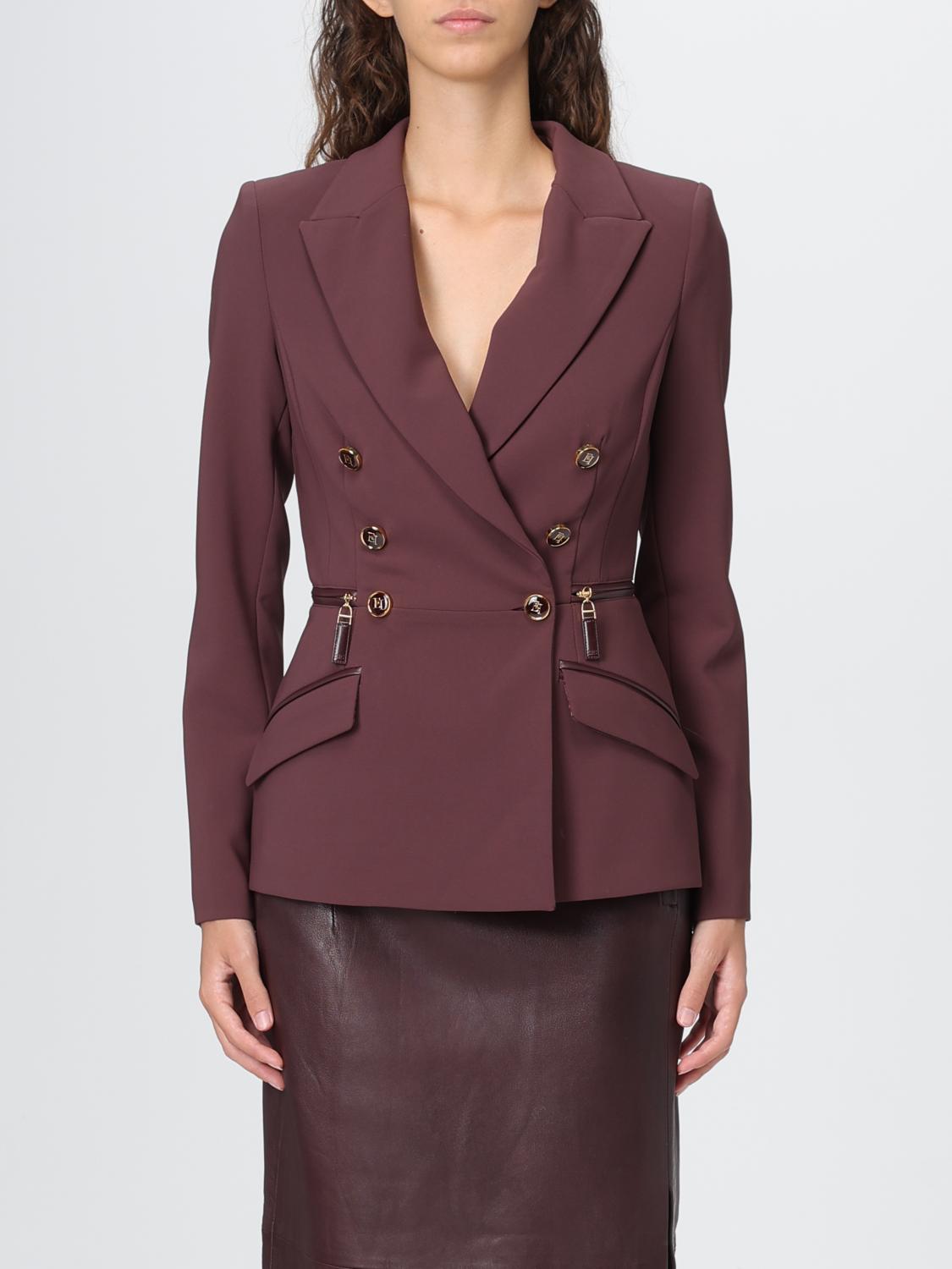 Elisabetta Franchi Zipper Jacket In Brown