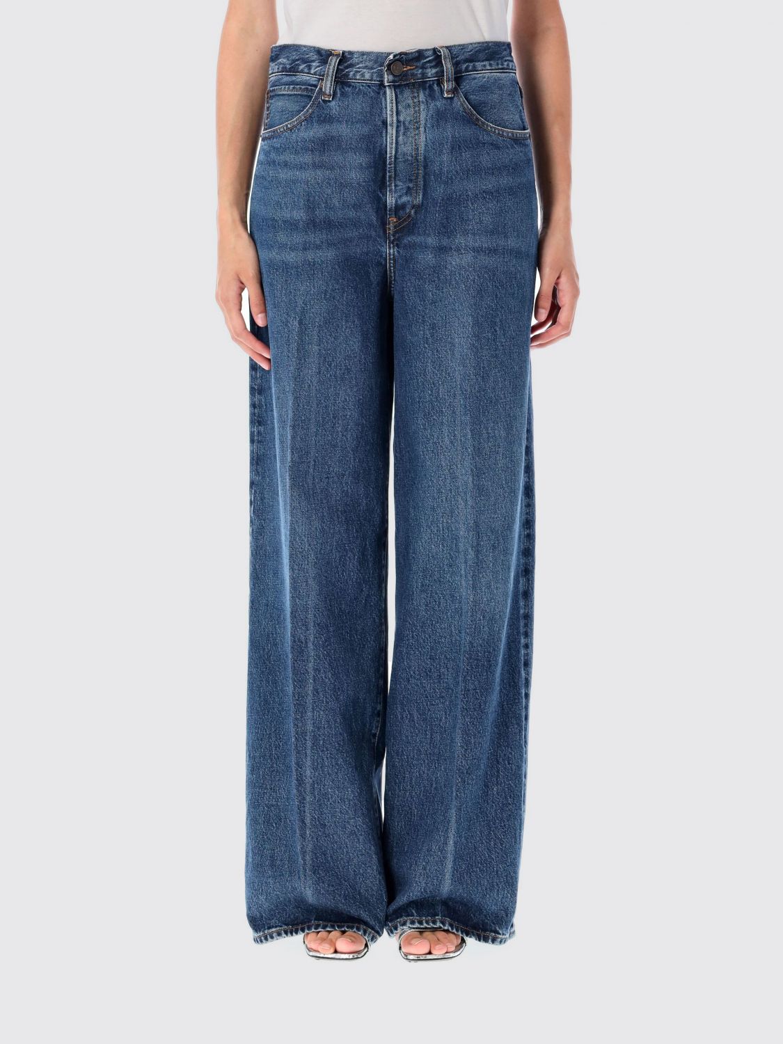 Frame High-rise Wide-leg Jeans In Blue