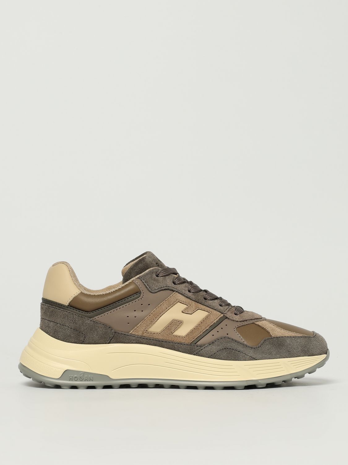 Hogan Perforated Lightweight Sneakers Rubber Sole In Brown
