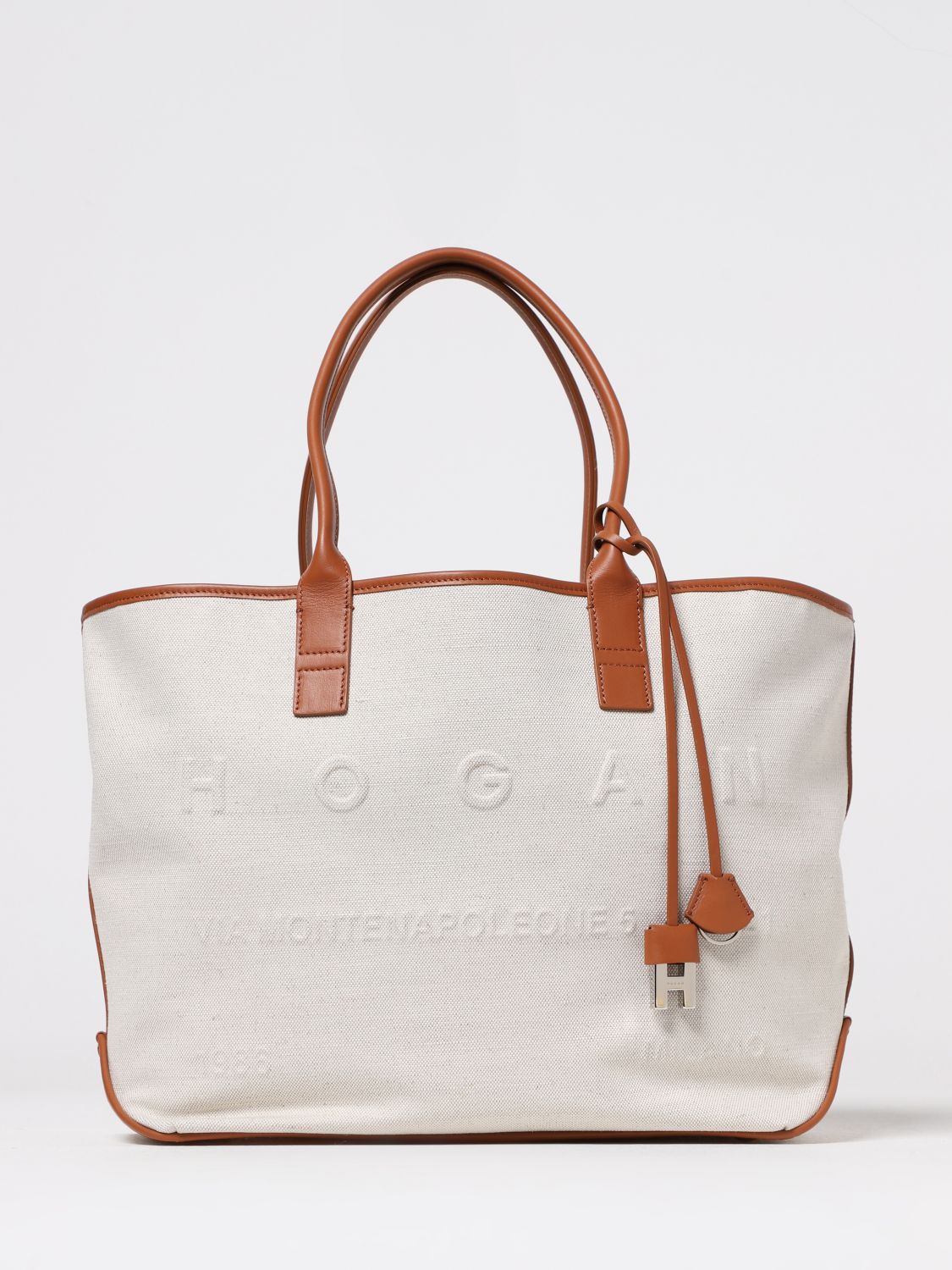 Hogan Tote Bag Woman Color Yellow Cream In Neutral