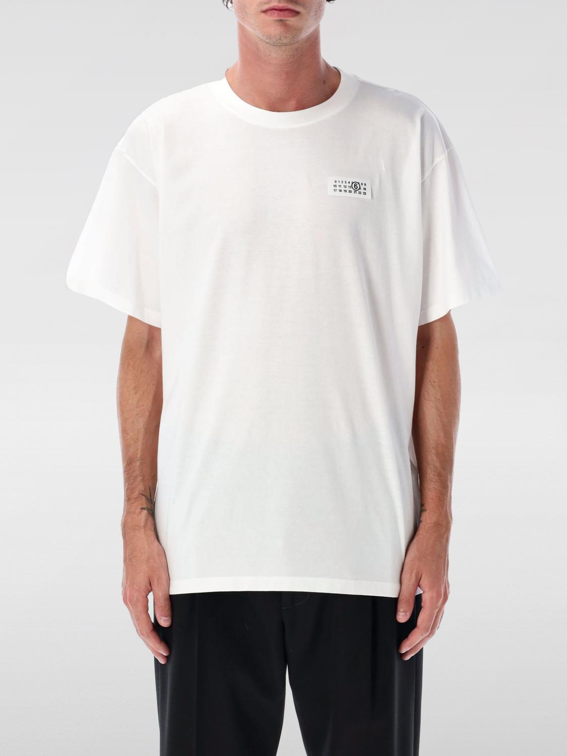 Mm6 Maison Margiela Mm6 By Maison Margiela Relaxed-fit Crew Neck T-shirt With Graphic Print In White