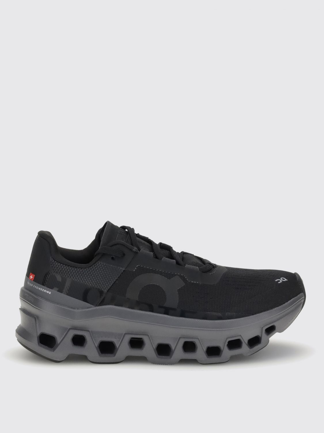 On Running Cloudmonster Technical Fabric Sneakers With Perforated Rubber Sole In Black