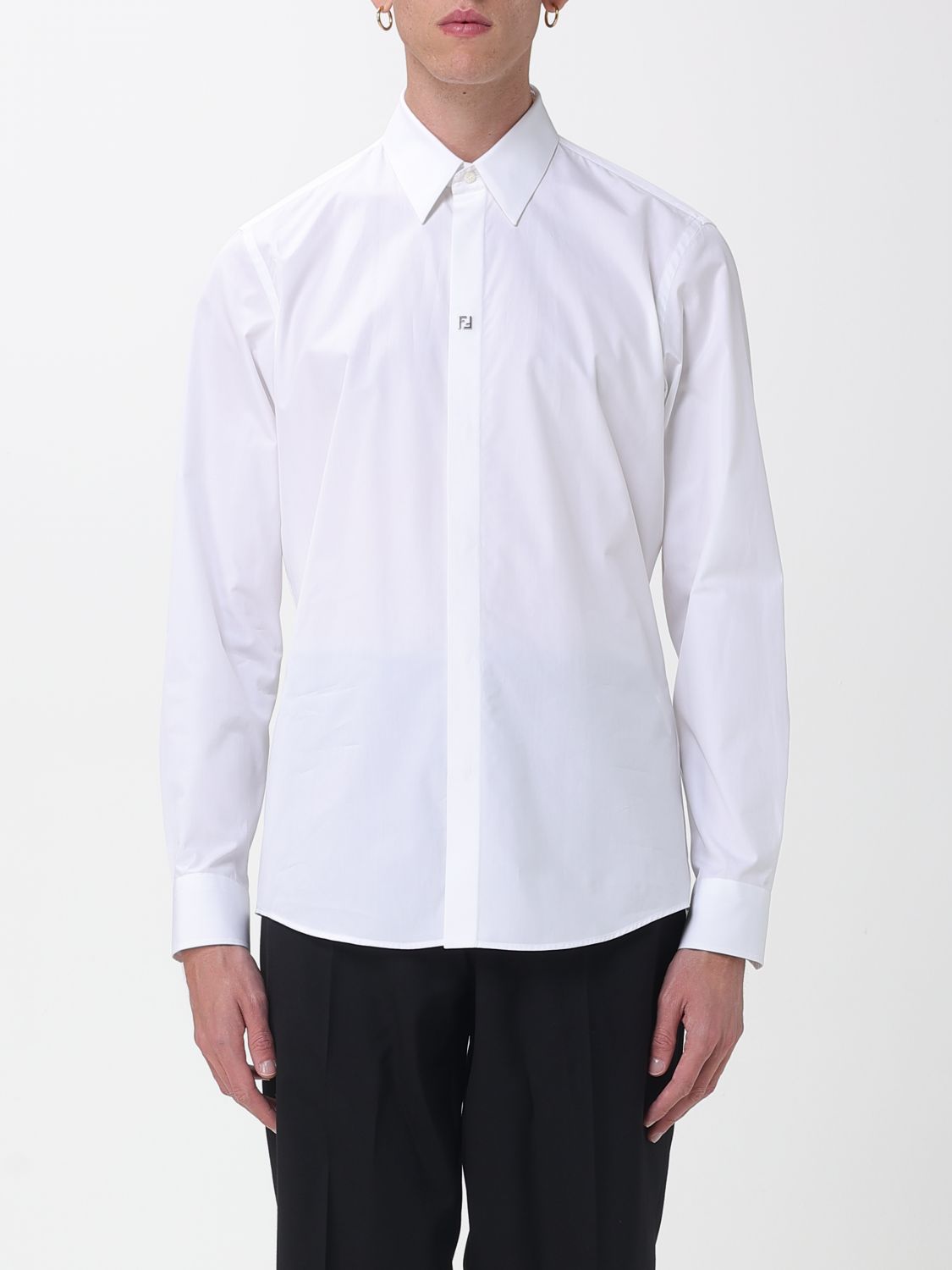 FENDI Camicia in popeline di cotone