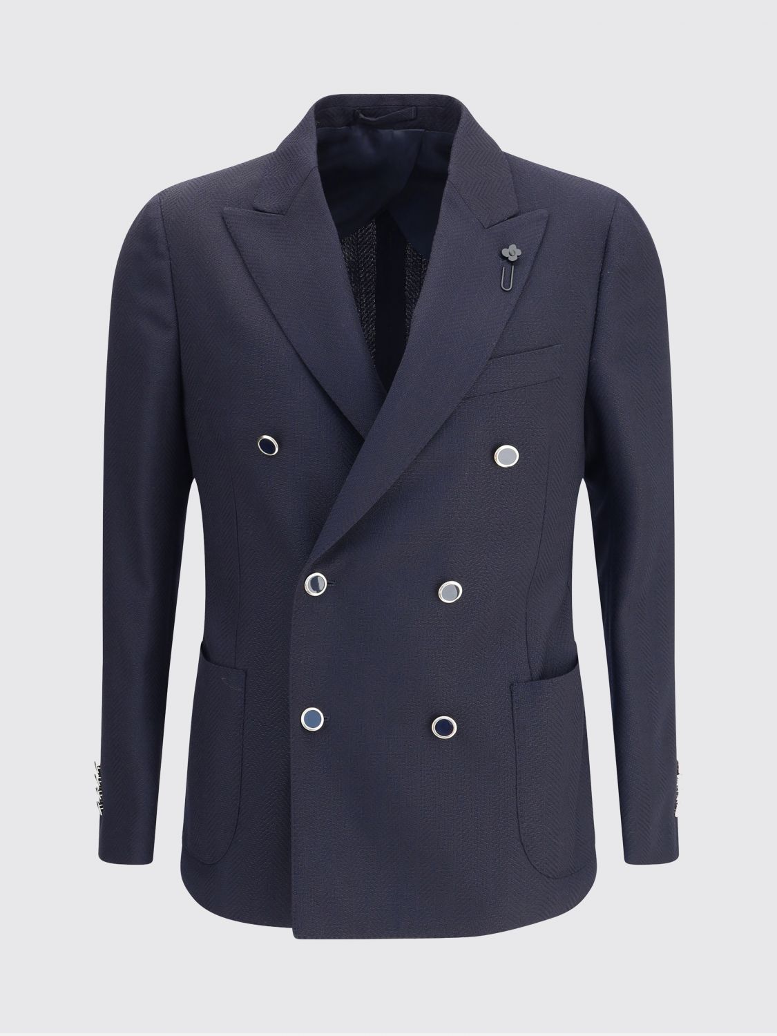 Lardini Double-breasted Blazer In Blue