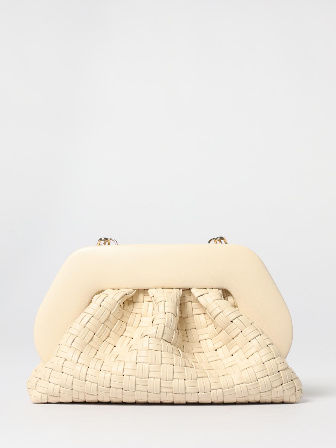 Themoirè Handbag With Adaptable Strap And Woven Texture In Pink