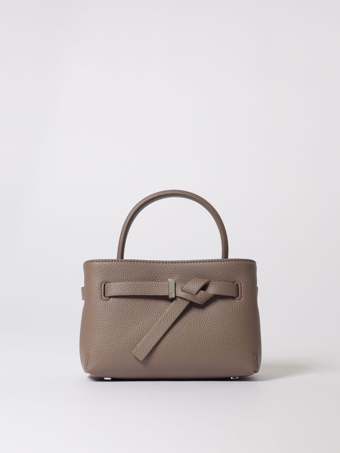 Emporio Armani Knotted Top-handle Satchel In Gray