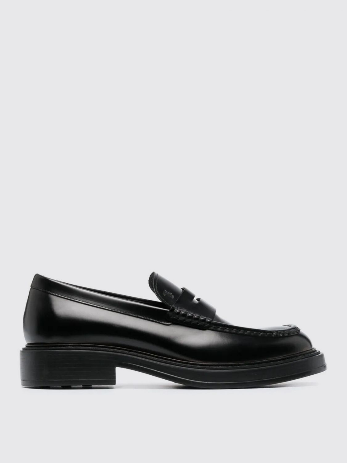 Tod's Leather Loafers With Round Toe And Penny Strap In Black