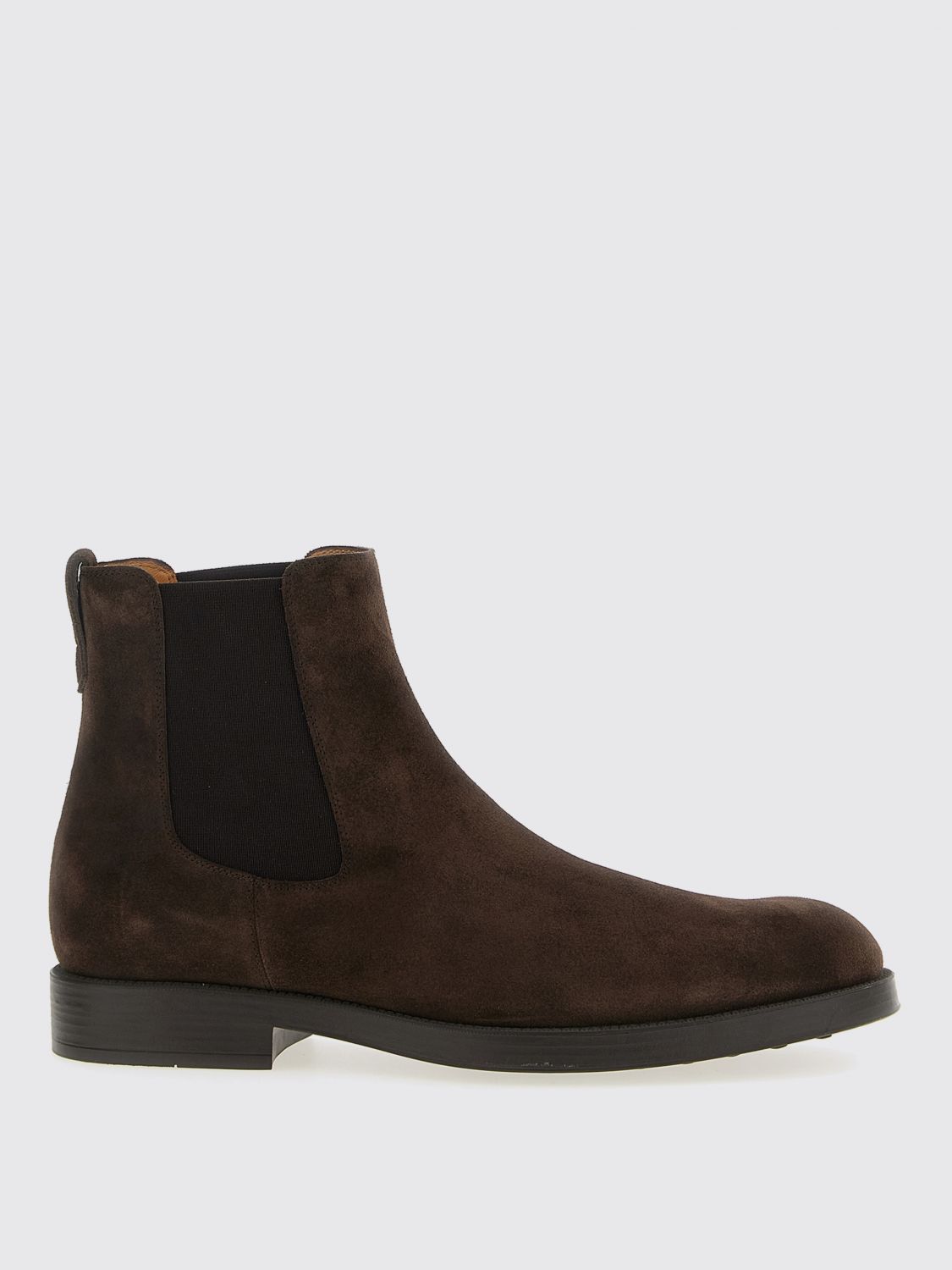 Tod's Round Toe Suede Chelsea Boots With Elastic Side Panels In Brown