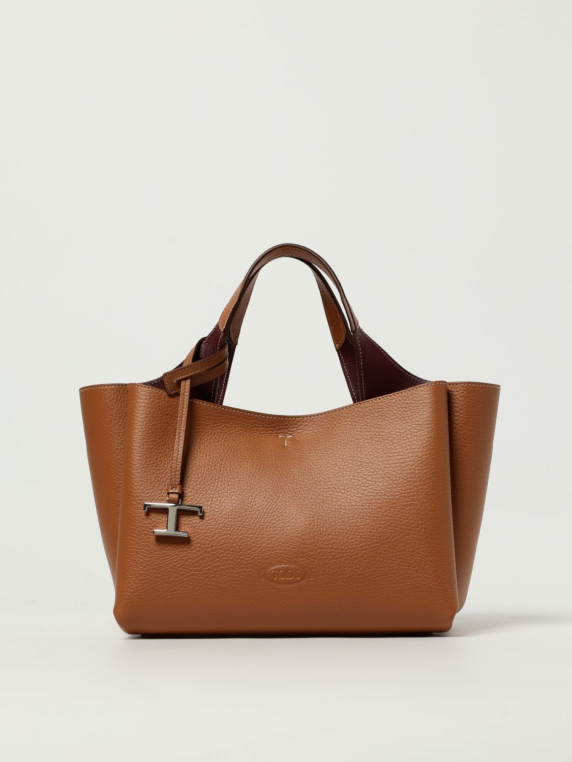 Tod's Camel Leather Mini Handbag In Brown