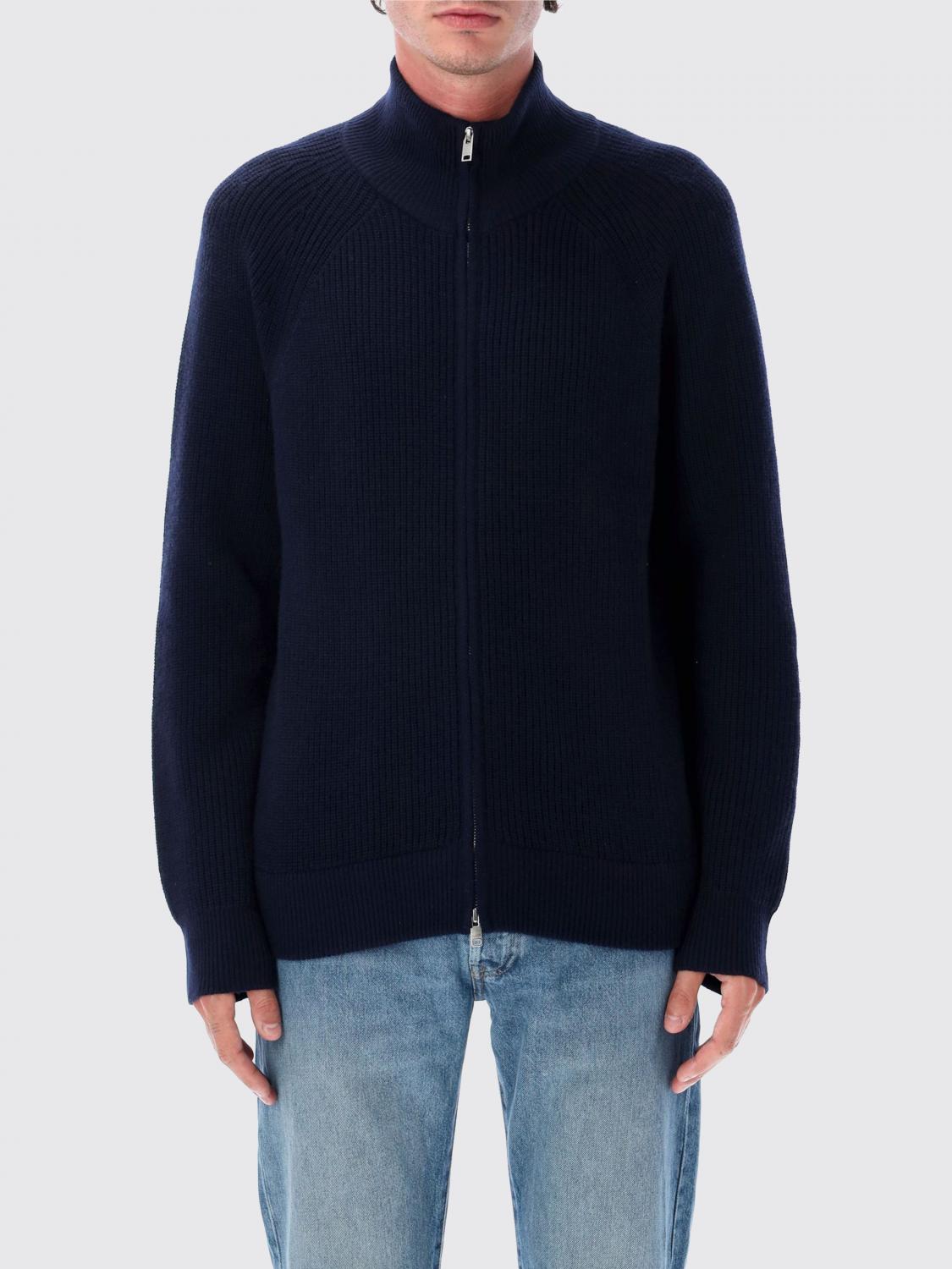 Isabel Marant Zip-up High-neck Knitted Cardigan In Blue