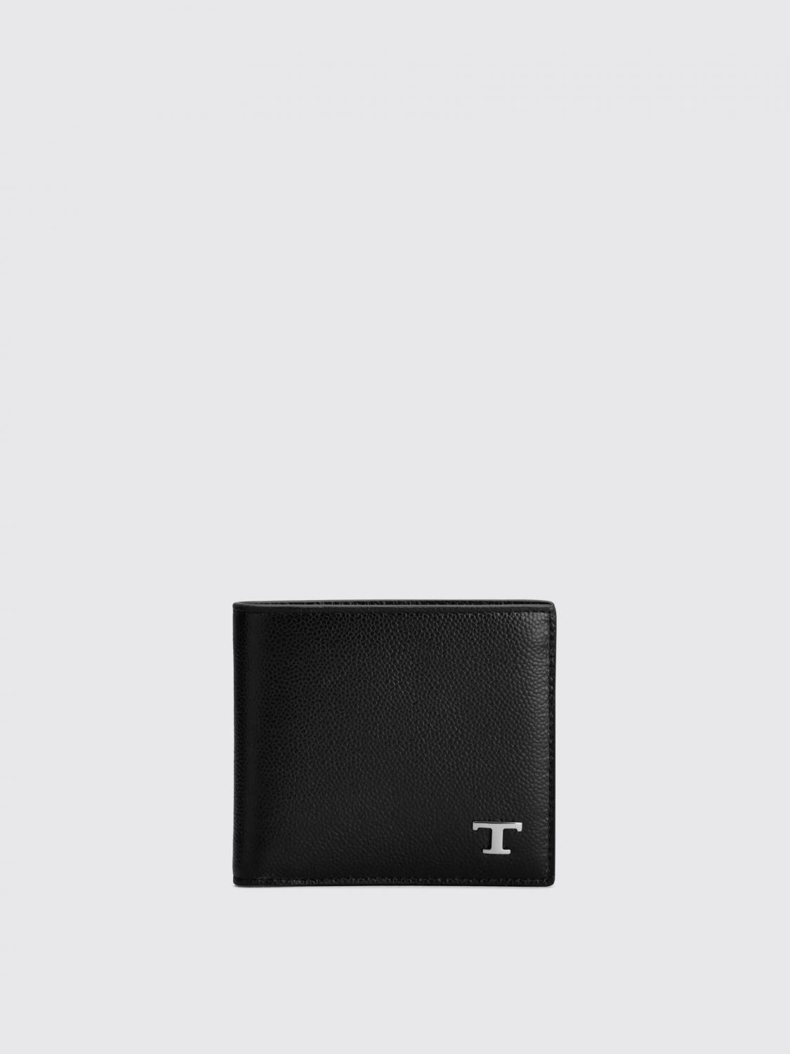 Tod's Textured Finish Leather Wallet And Cardholder In Black