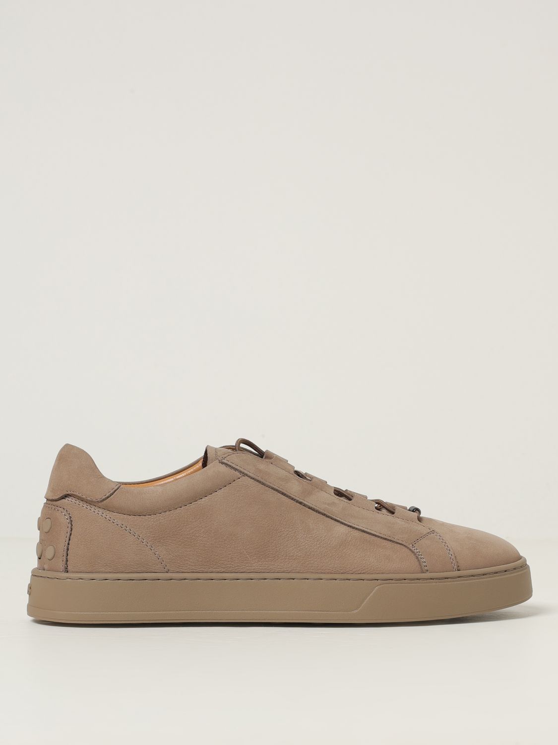 Tod's Round Toe Low-top Rubber Sole Sneakers In Brown