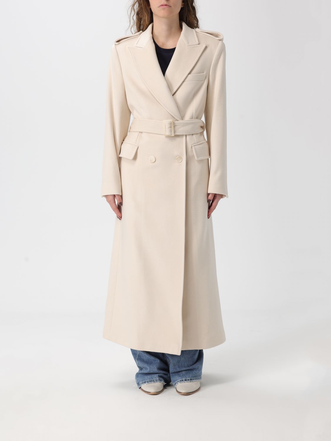 Dondup Coat  Woman Color Cream In Gold