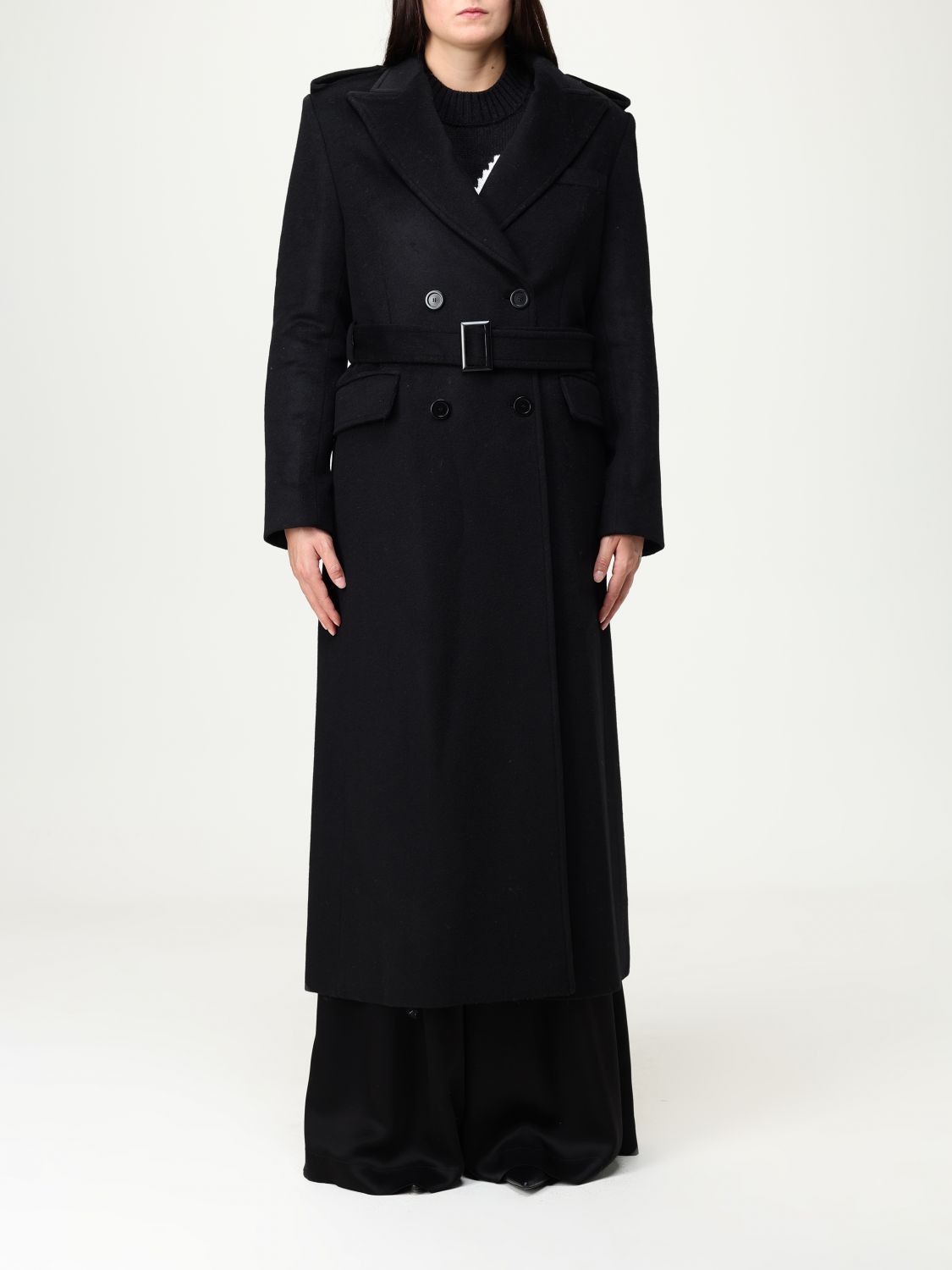 Dondup Coat  Woman Color Black In Black