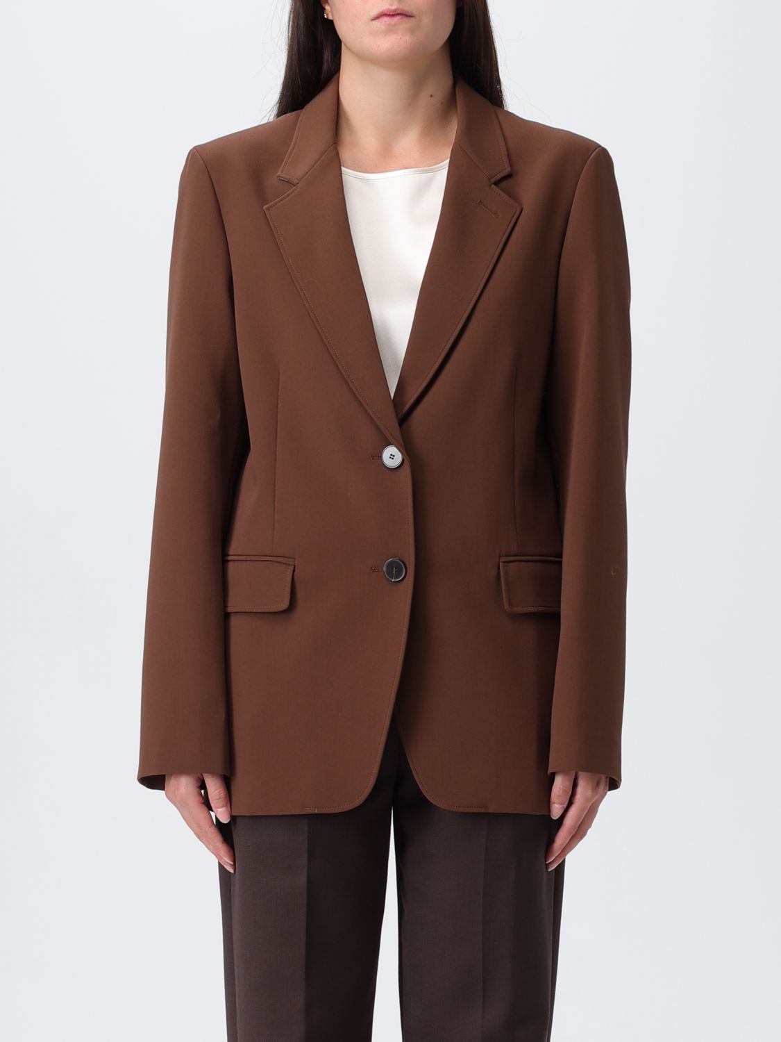 Alysi Two-button Pocket Blazer In Brown