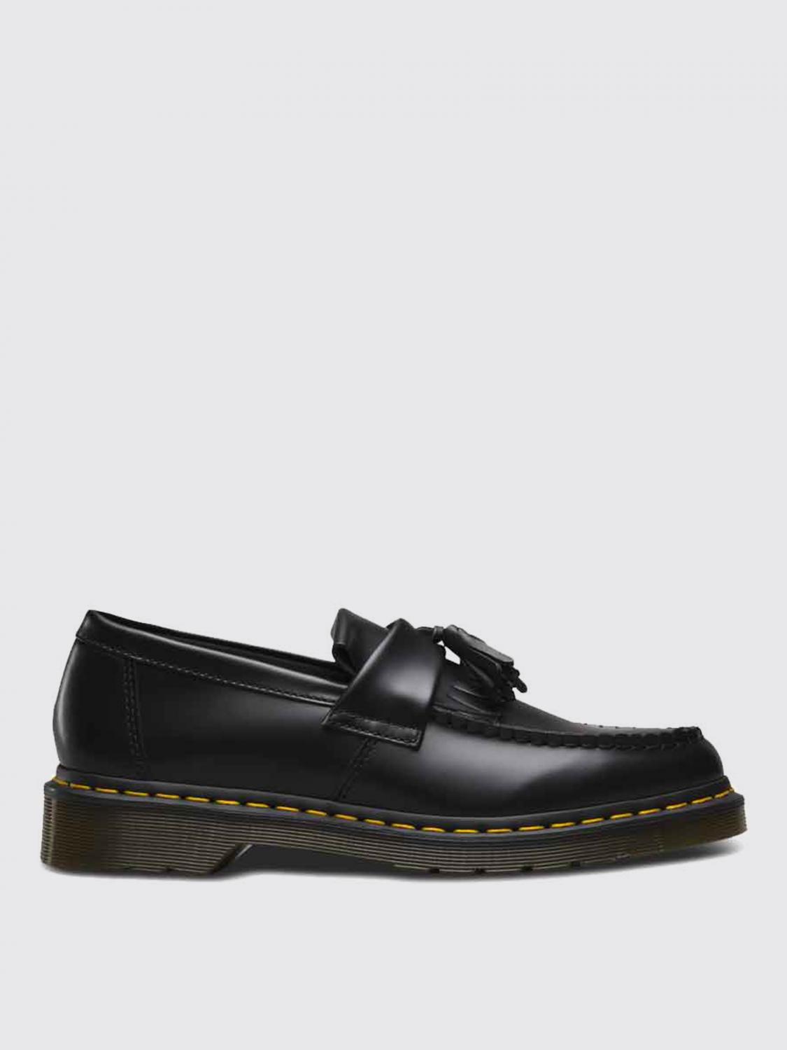 Dr. Martens Adrian Black Polished Smooth Moccasin In Black