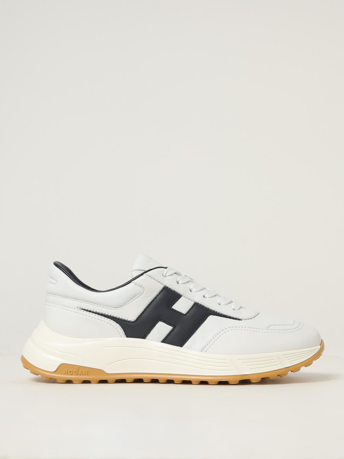 Hogan Lightweight Sneaker With Contrast Panel And Rubber Sole In White