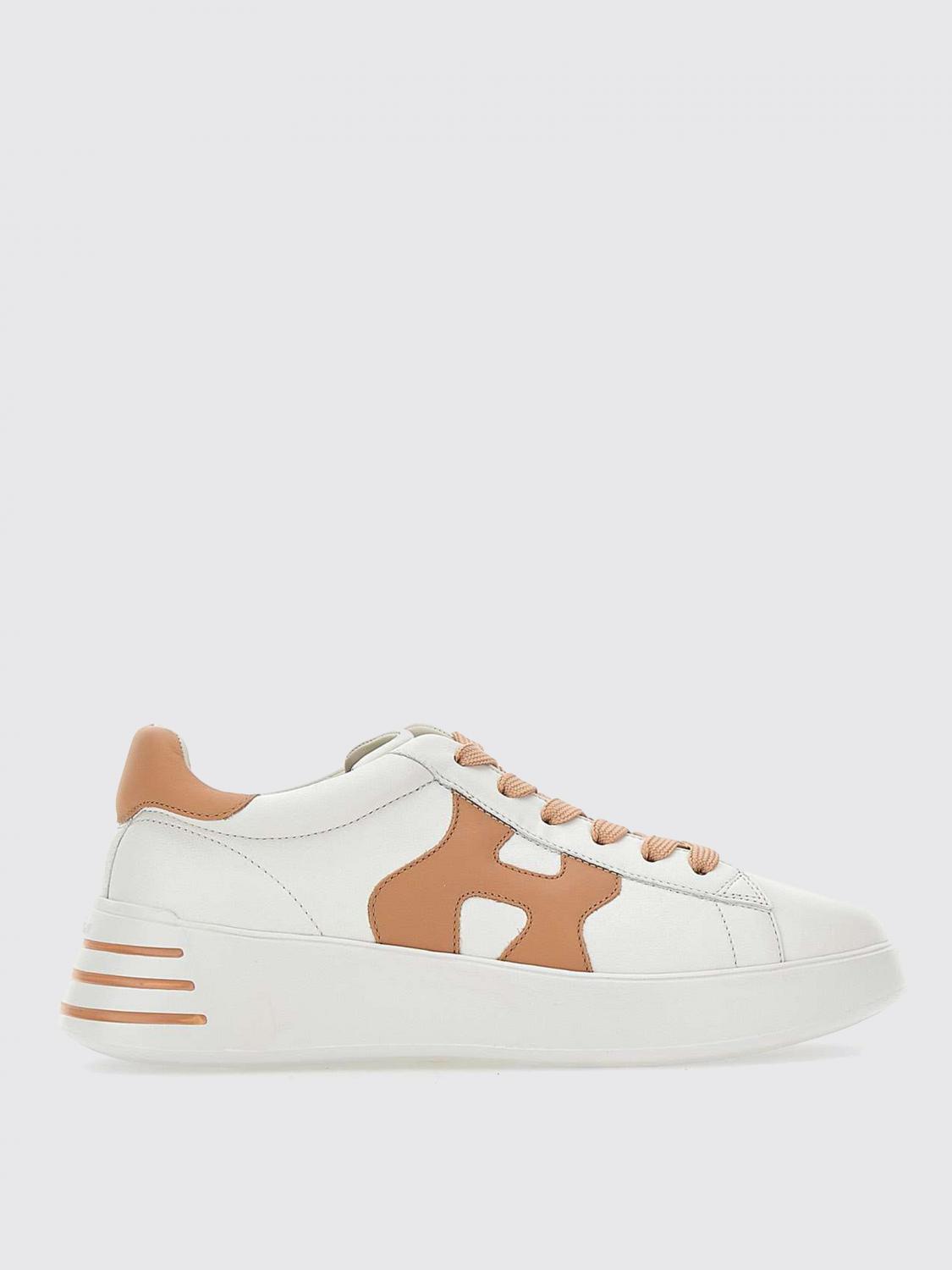 Hogan Rebel Sneakers In Nappa Leather Multicolor In White