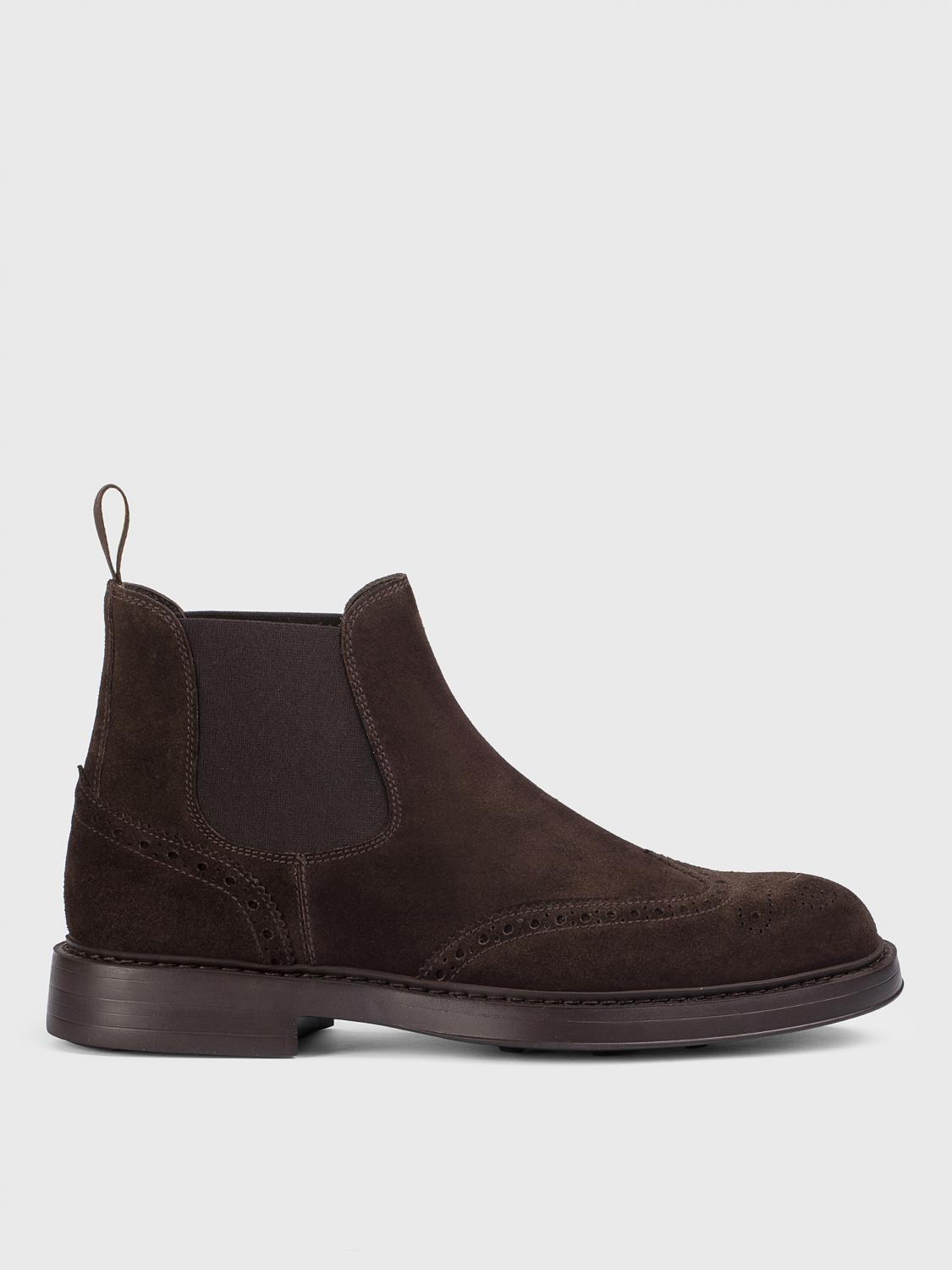 Doucal's Man Ankle Boots Dark Brown Size 9 Leather In Brown