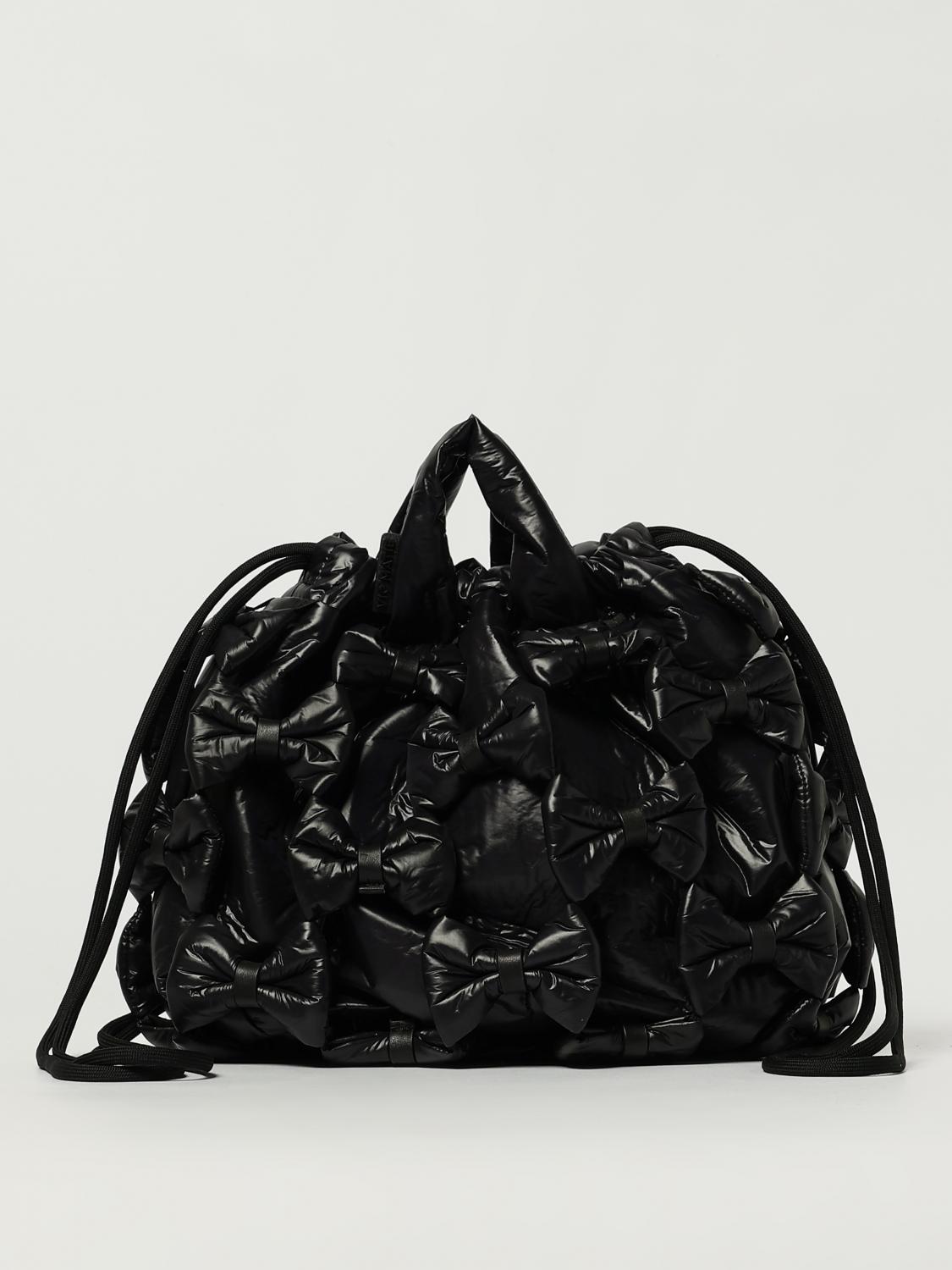 Vic Matie Bow-quilted Tote Bag In Black