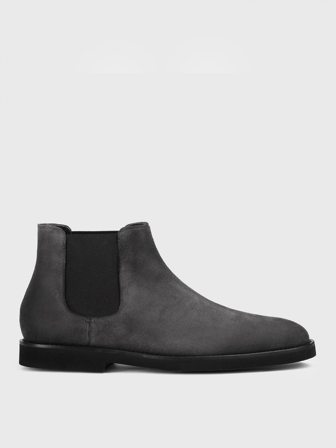Doucal's Elastic-panel Suede Chelsea Boots In Gray