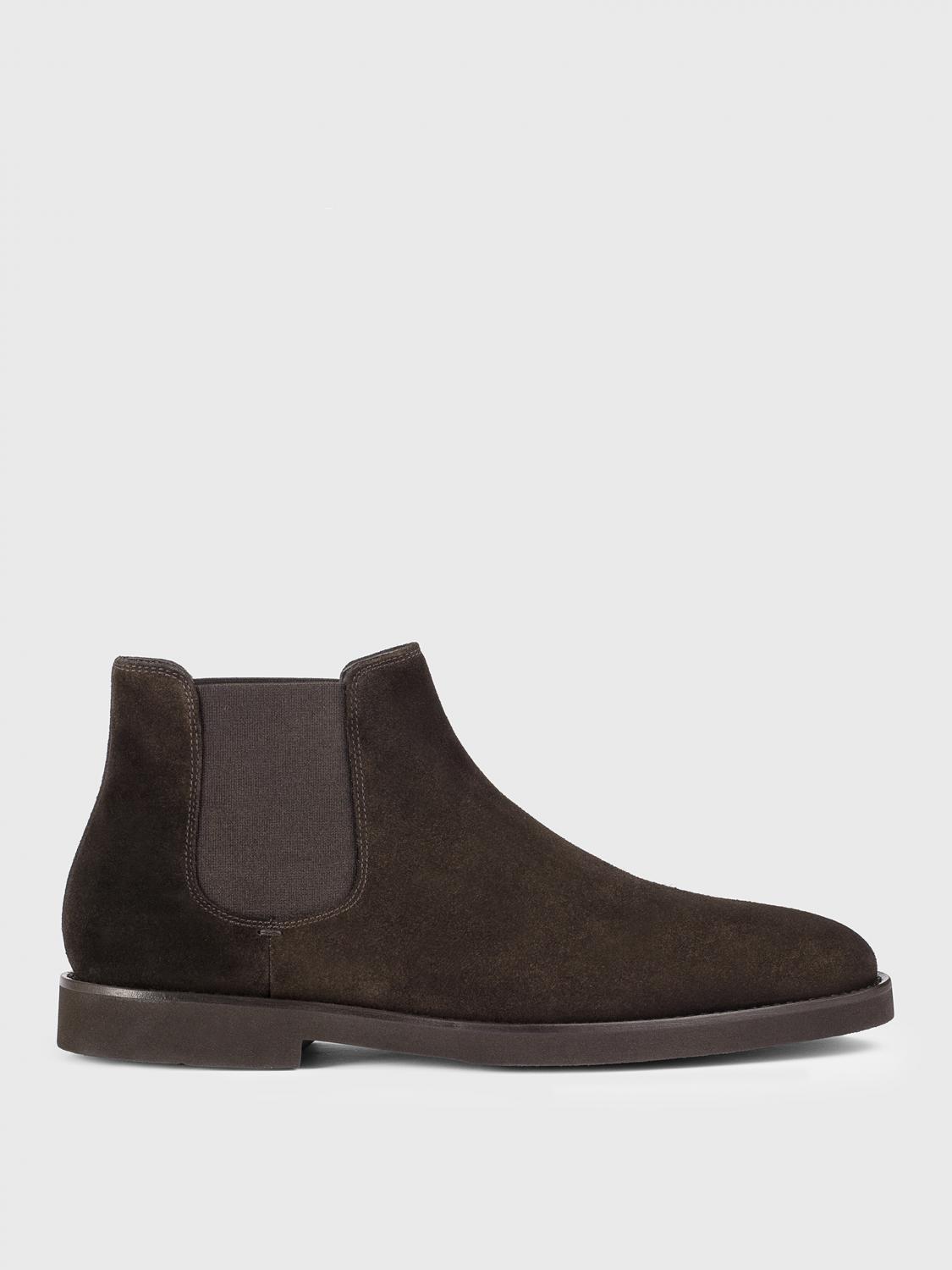 Doucal's Suede Elastic-sided Ankle Boots In Brown