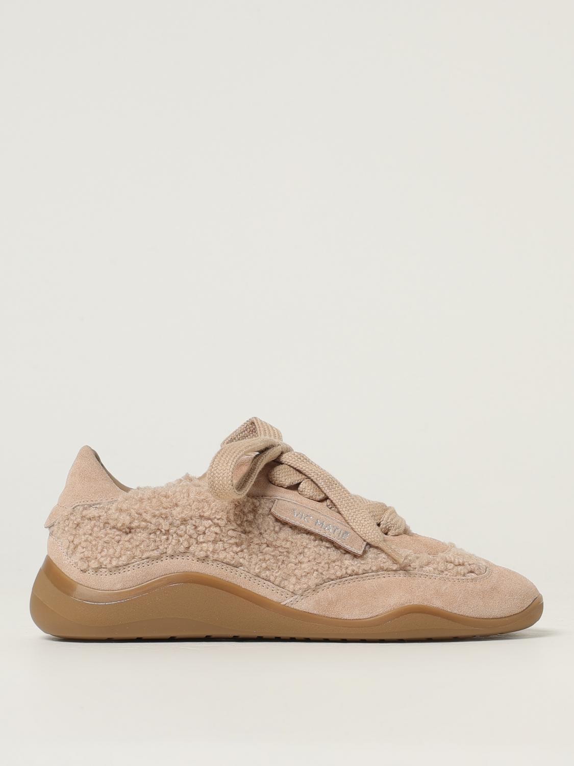 Vic Matie Textured Lace-up Trainers In Neutral