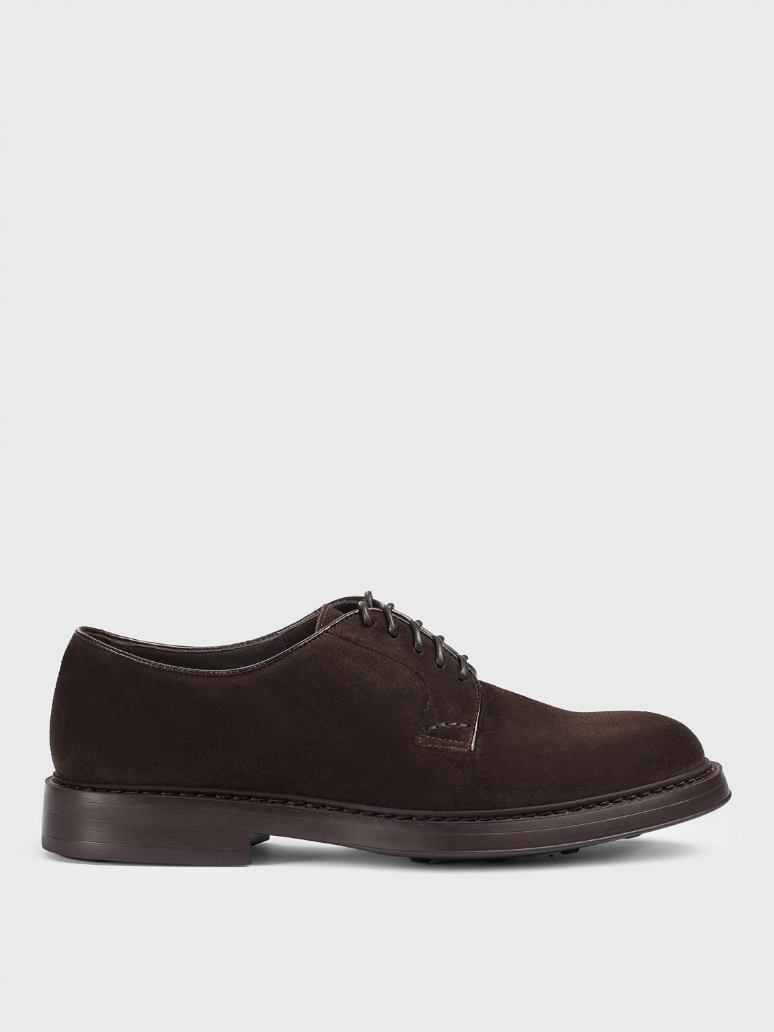 Doucal's Mink Suede Derby Lace-up Shoes In Brown
