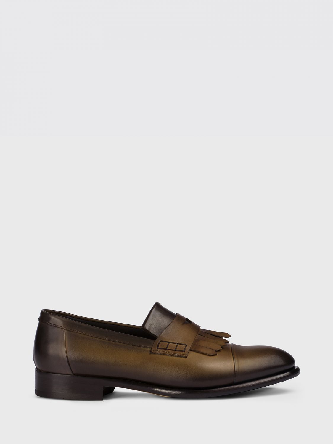 Doucal's Fringed Leather Loafers In Brown