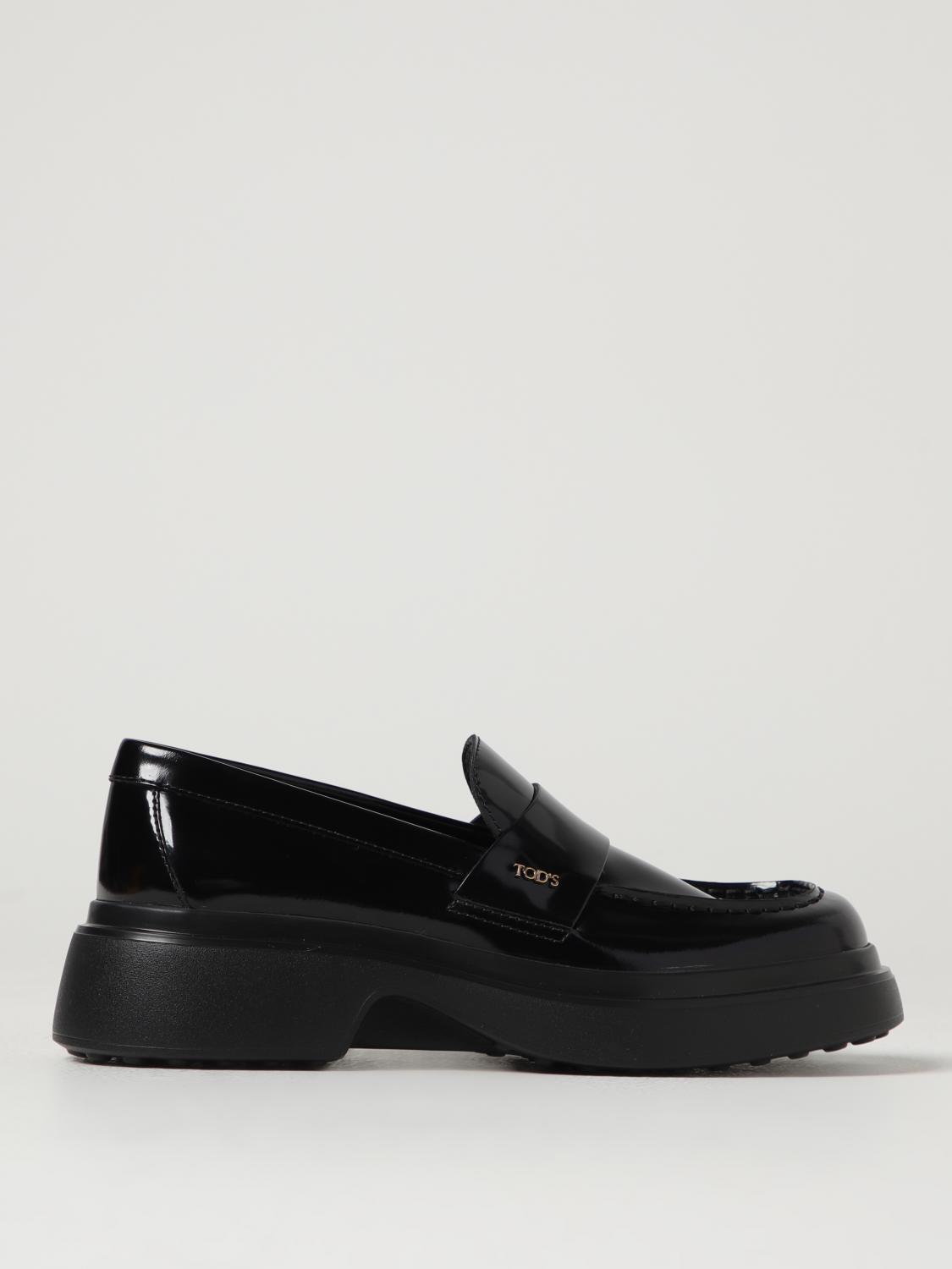 Tod's Leather Loafers With Chunky Sole And Glossy Finish In Black