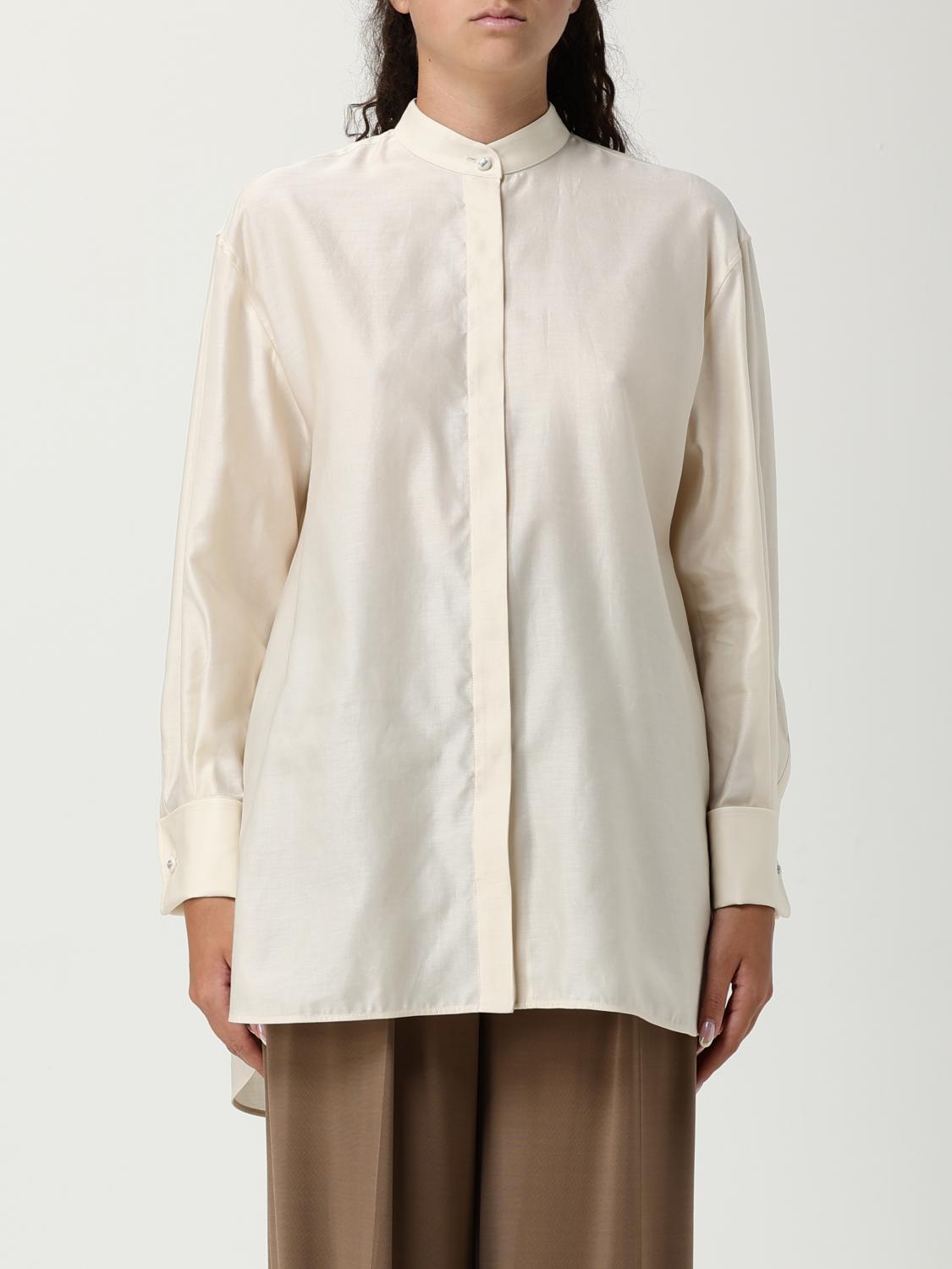 Max Mara Shirt  Woman Color White In Burgundy