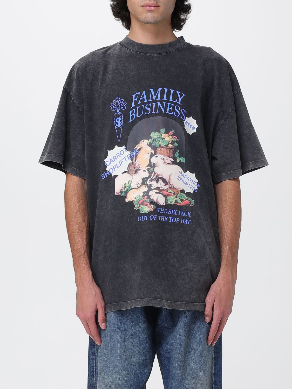 Msgm T-shirt  Men Color Black In Gray