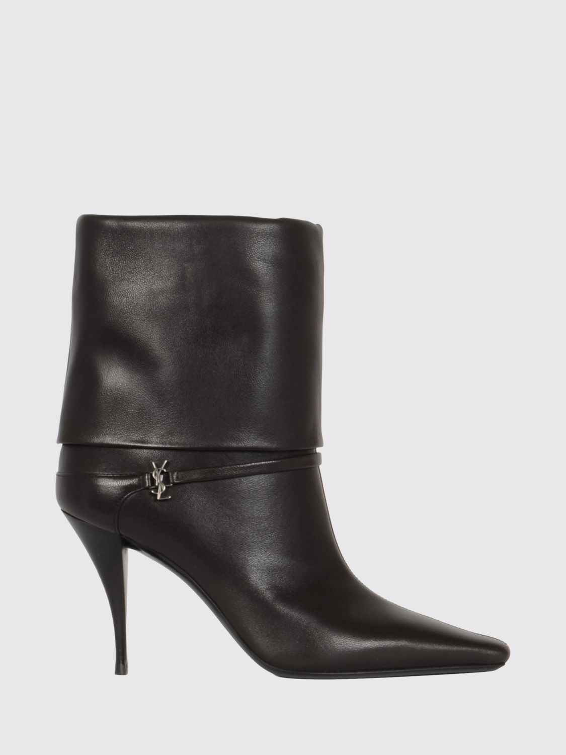 Saint Laurent Harris Eagle Brown Leather Boots In Black