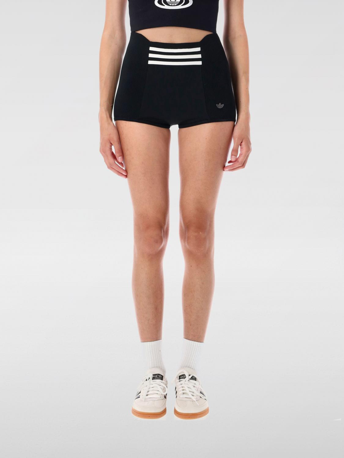 Adidas Originals High-rise Ribbed Boy Shorts In Black