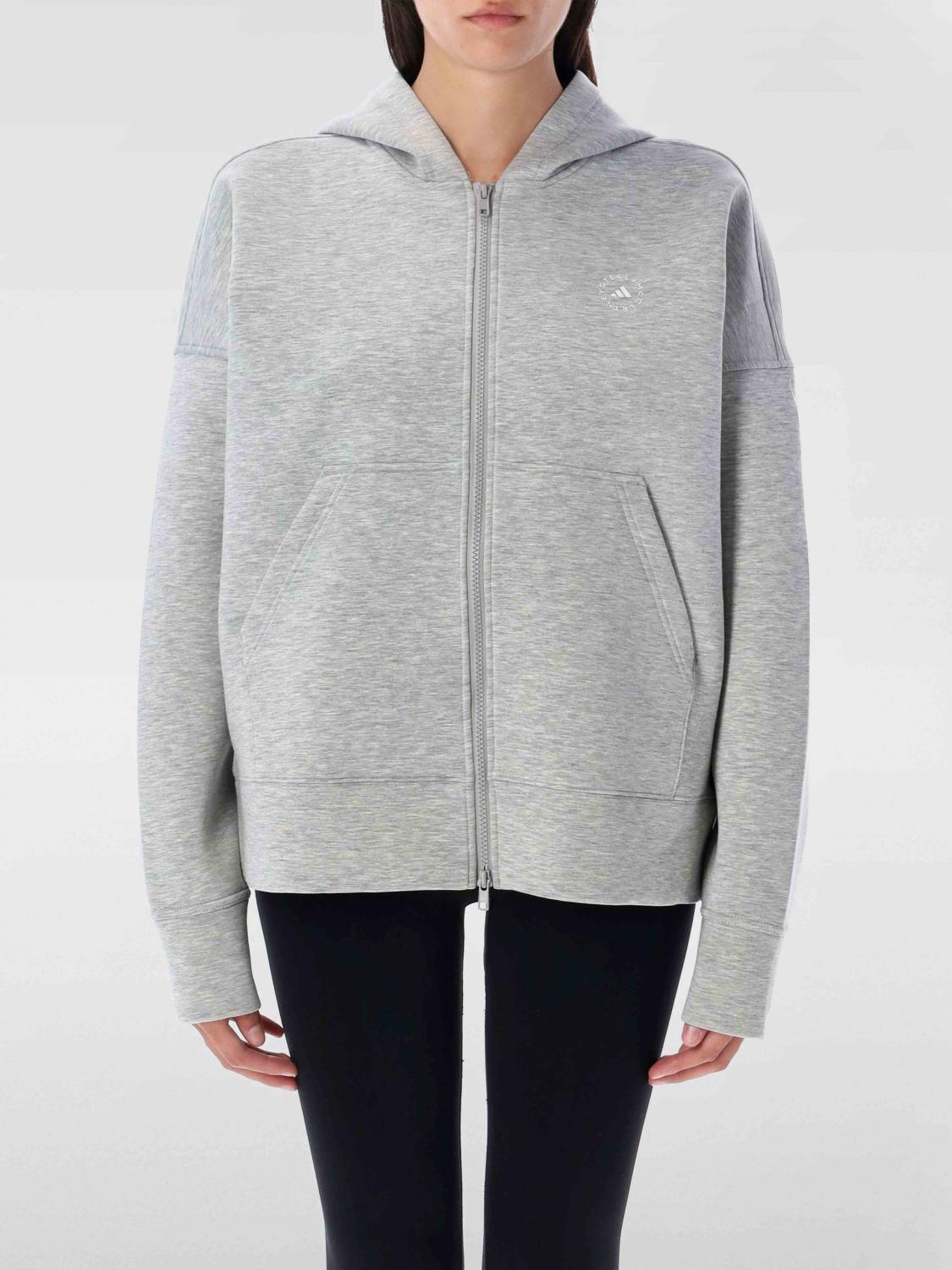 Adidas By Stella Mccartney Scuba Zipped Hoodie In Gray
